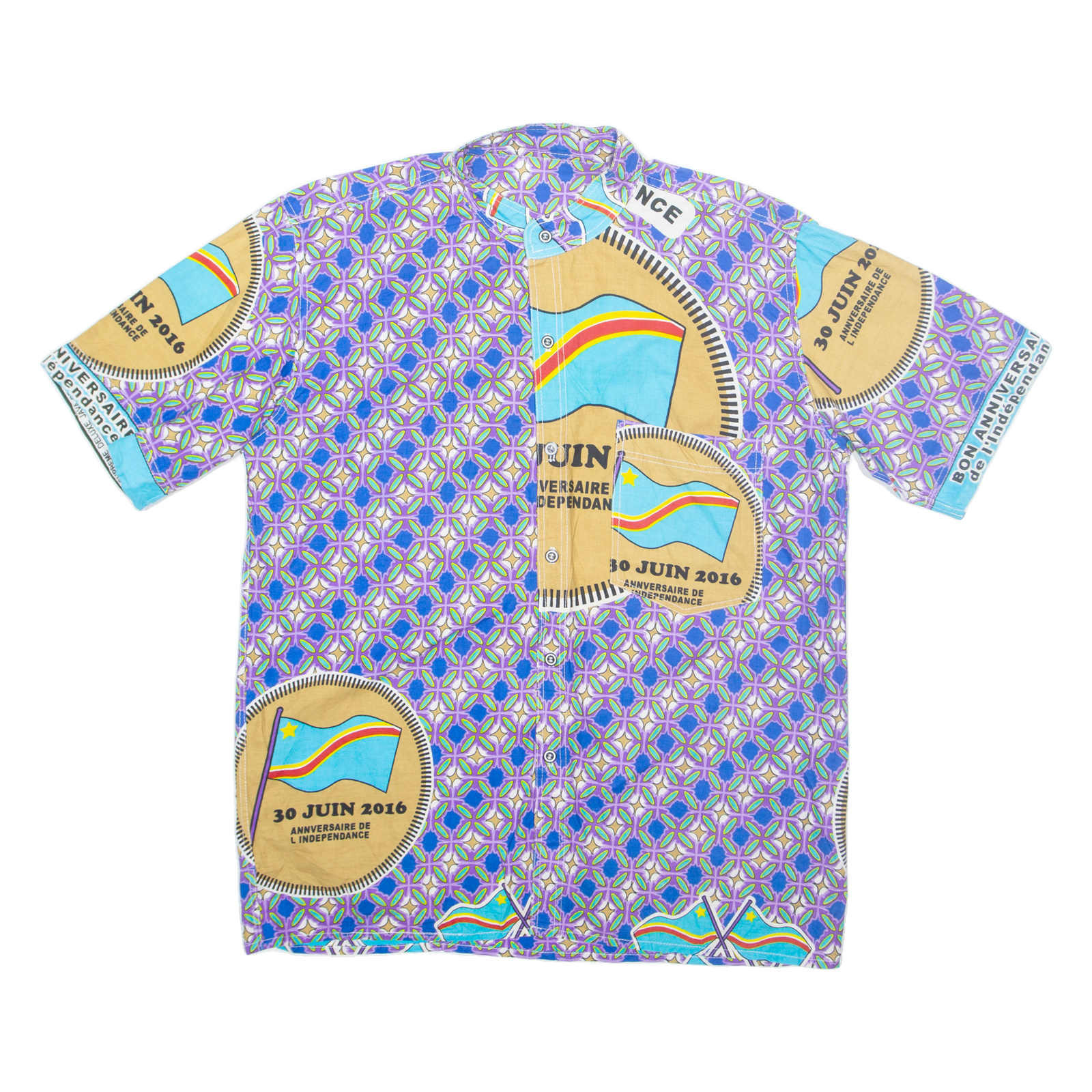 30 Juin 2016 Anniversaire De L Independance Mens Shirt Purple Crazy Pattern M Refurbished - N/A refurbished available on Cerqular