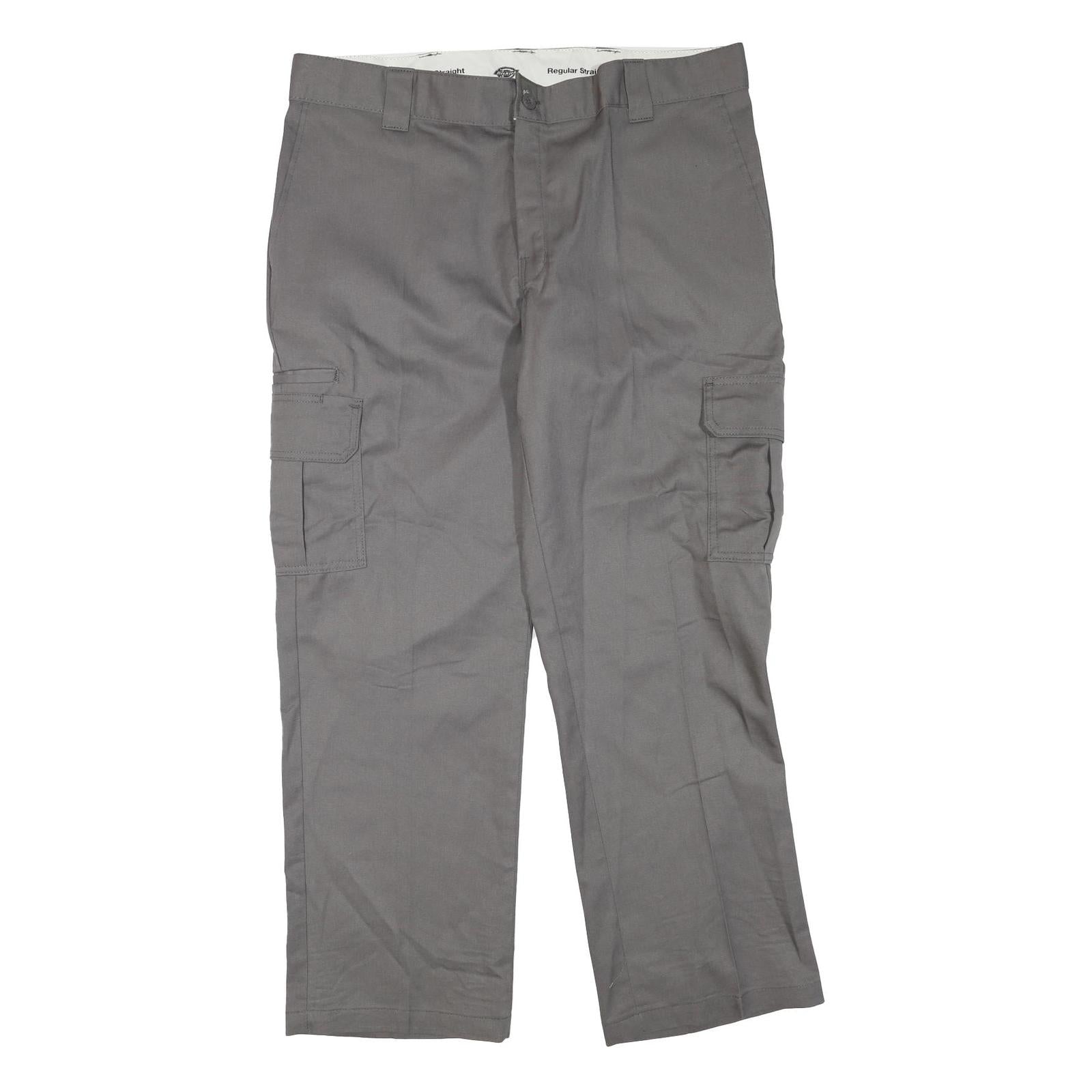 DICKIES Mens Polyester Blend Grey Regular Straight Trousers W38 L30 Workwear Zip Refurbished - N/A refurbished available on Cerqular