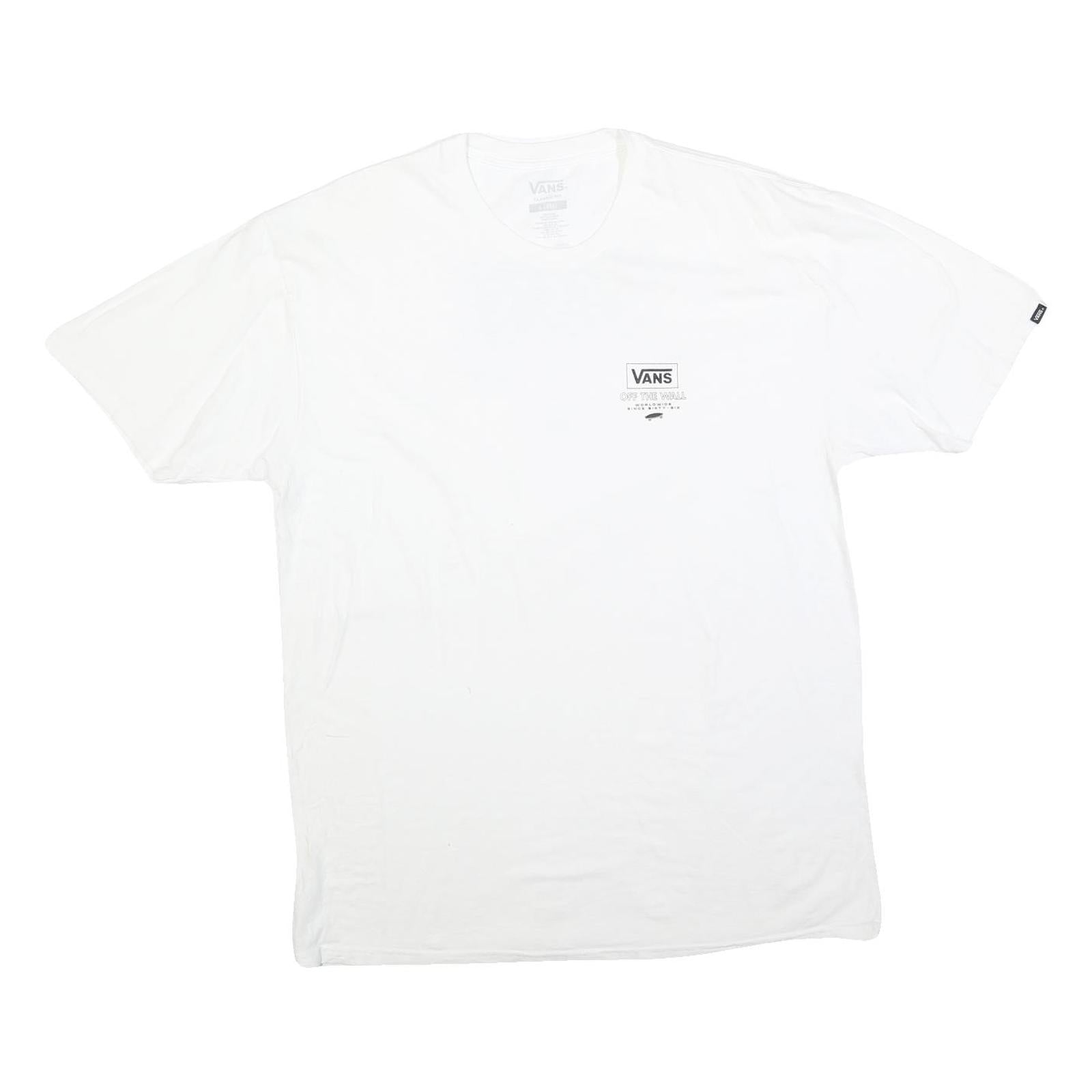 VANS Mens White Classic Graphic T-Shirt XL Short Sleeve Crew Neck Cotton Blend Refurbished - N/A refurbished available on Cerqular