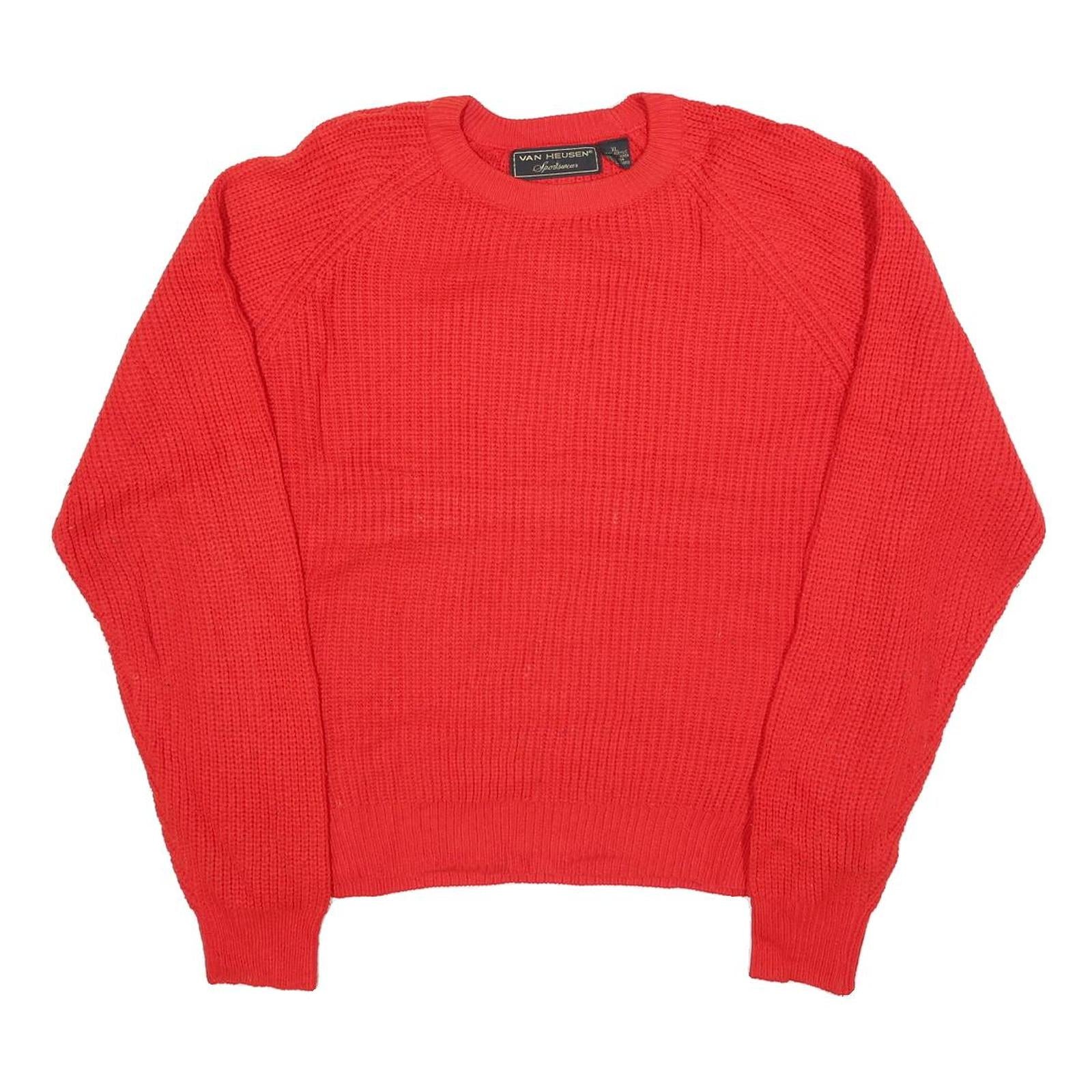 VAN HEUSEN Womens Red Plain Acrylic Crew Neck Basic Knit XL Jumper Soft Refurbished - N/A refurbished available on Cerqular