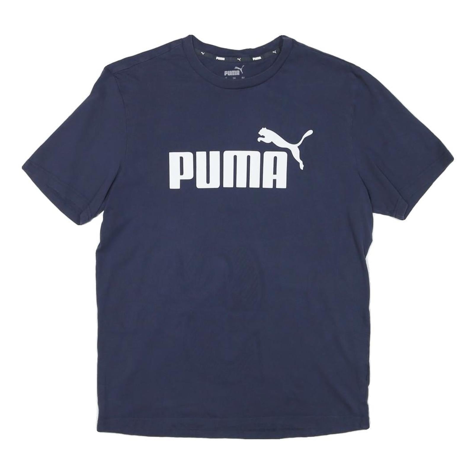 PUMA Mens Navy Blue Graphic T-Shirt L Short Sleeve Crew Neck Sportswear Refurbished - N/A refurbished available on Cerqular