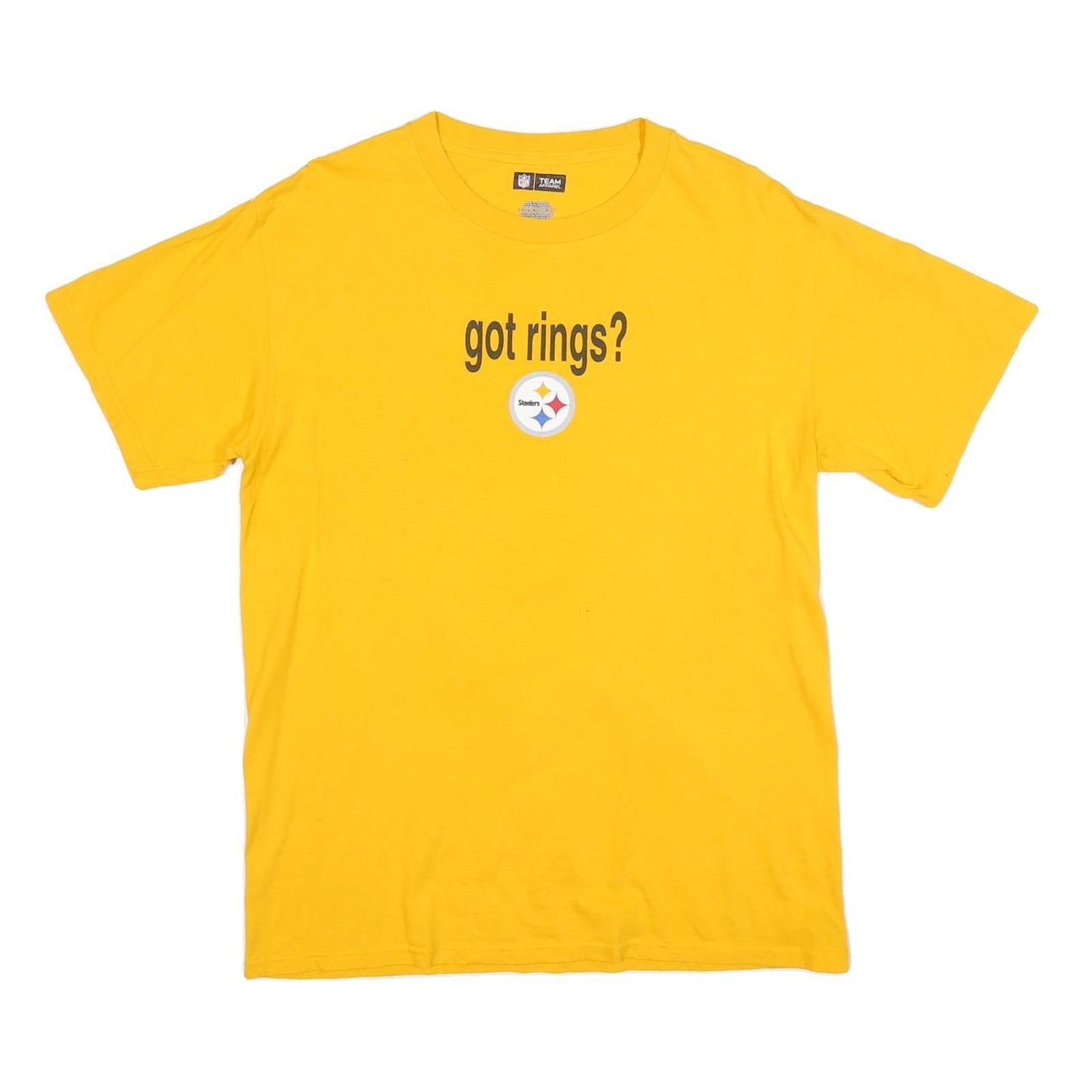 NFL Mens Yellow Pittsburgh Steelers Graphic T-Shirt M Short Sleeve Crew Neck Refurbished - N/A refurbished available on Cerqular