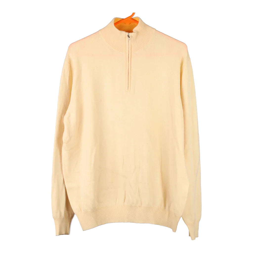 Coveri 1/4 Zip - XL Light Wash Cashmere Blend Refurbished - Thrifted (note: this is a term often used to describe second- refurbished available on Cerqular