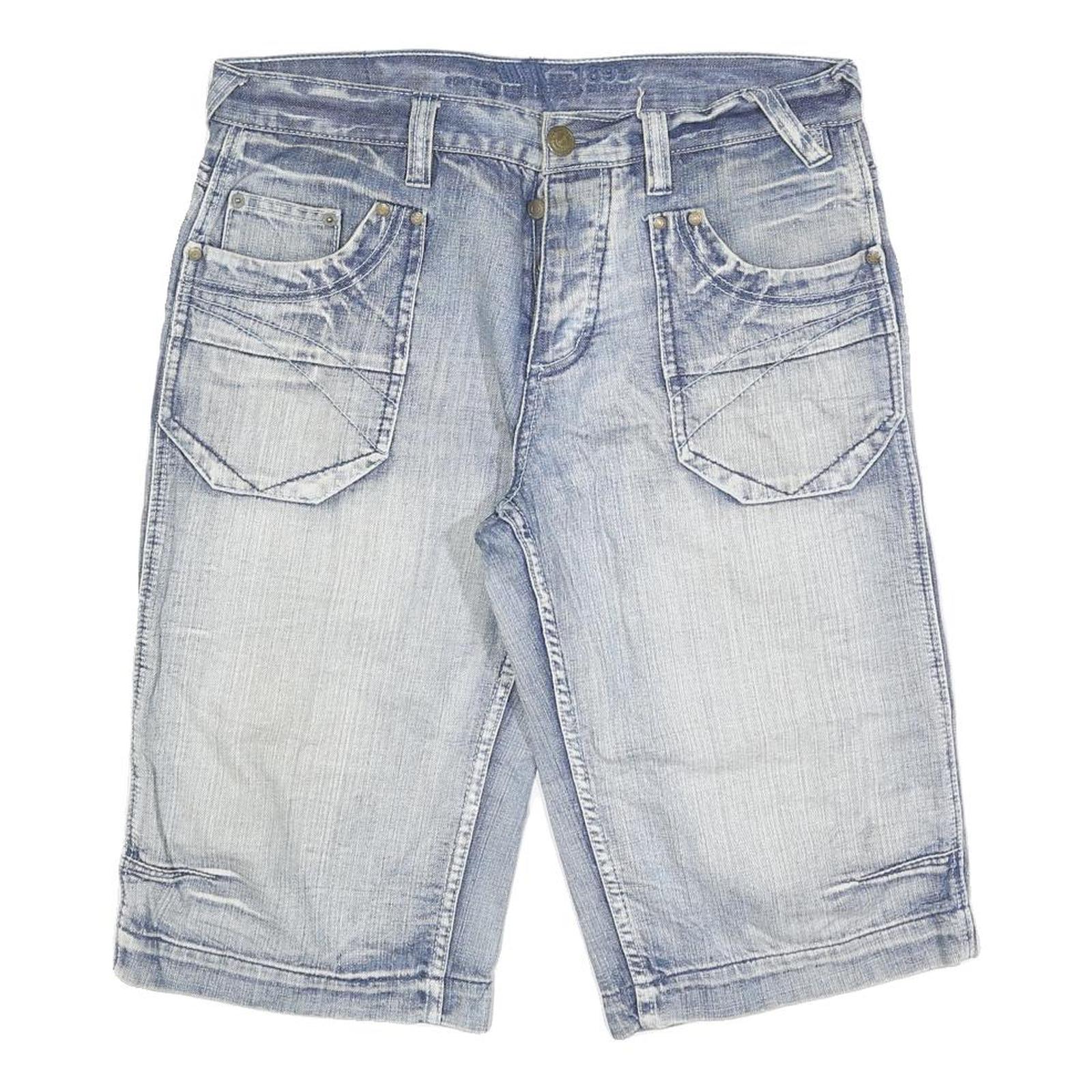 SOUTRHERN Mens Denim Blue Casual Shorts M W34 Cotton Blend Comfortable Fit Refurbished - N/A refurbished available on Cerqular