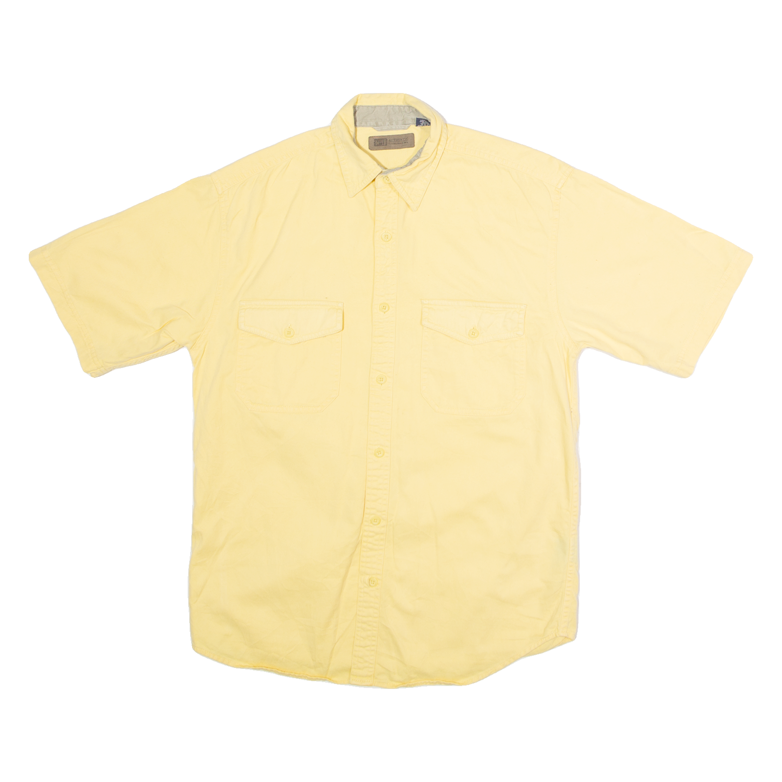 FADED GLORY Mens Plain Shirt Yellow 90s S Refurbished - N/A refurbished available on Cerqular