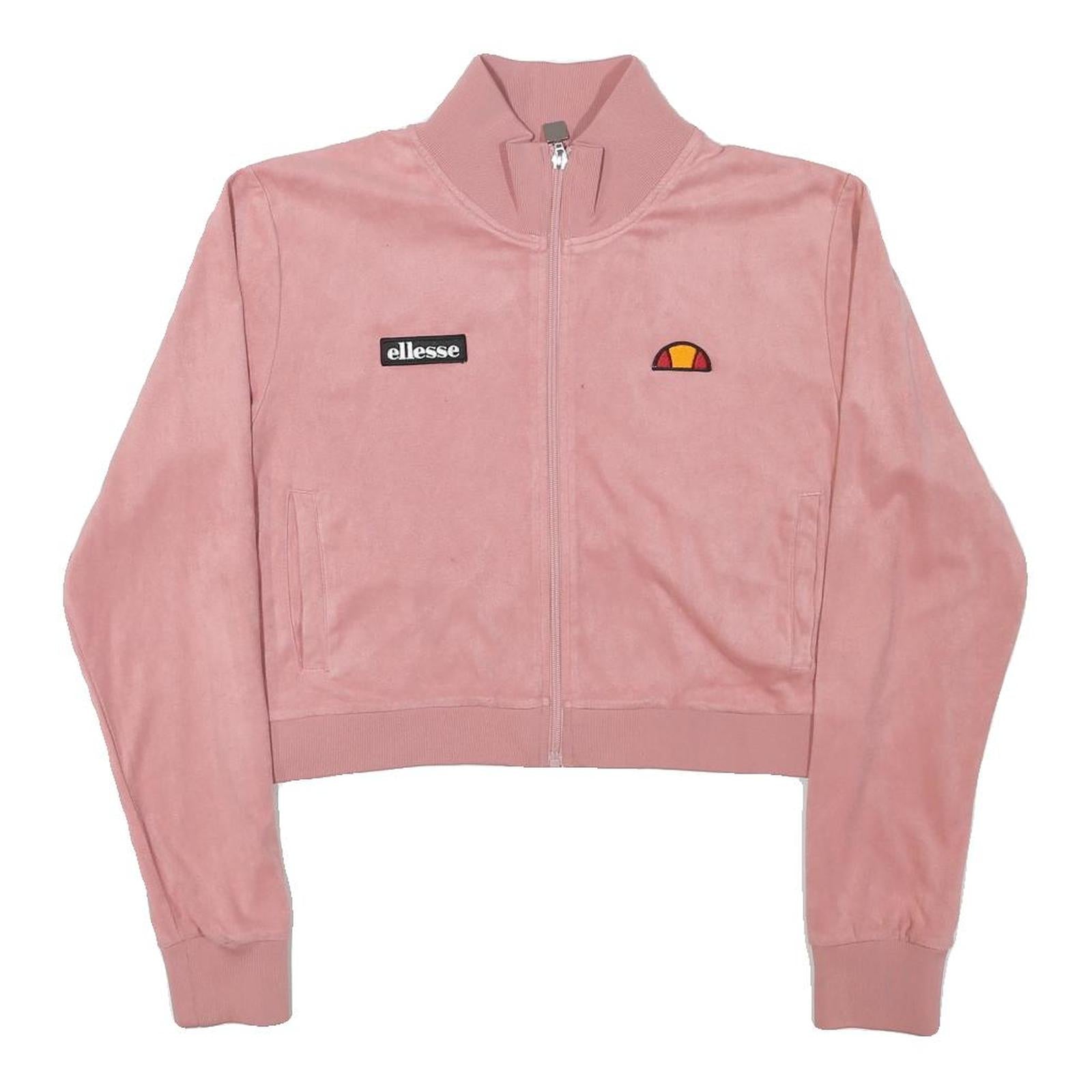 ELLESSE Womens Pink Zip Jacket M Polyester Blend Plain Casual Cropped Track Top Refurbished - N/A refurbished available on Cerqular
