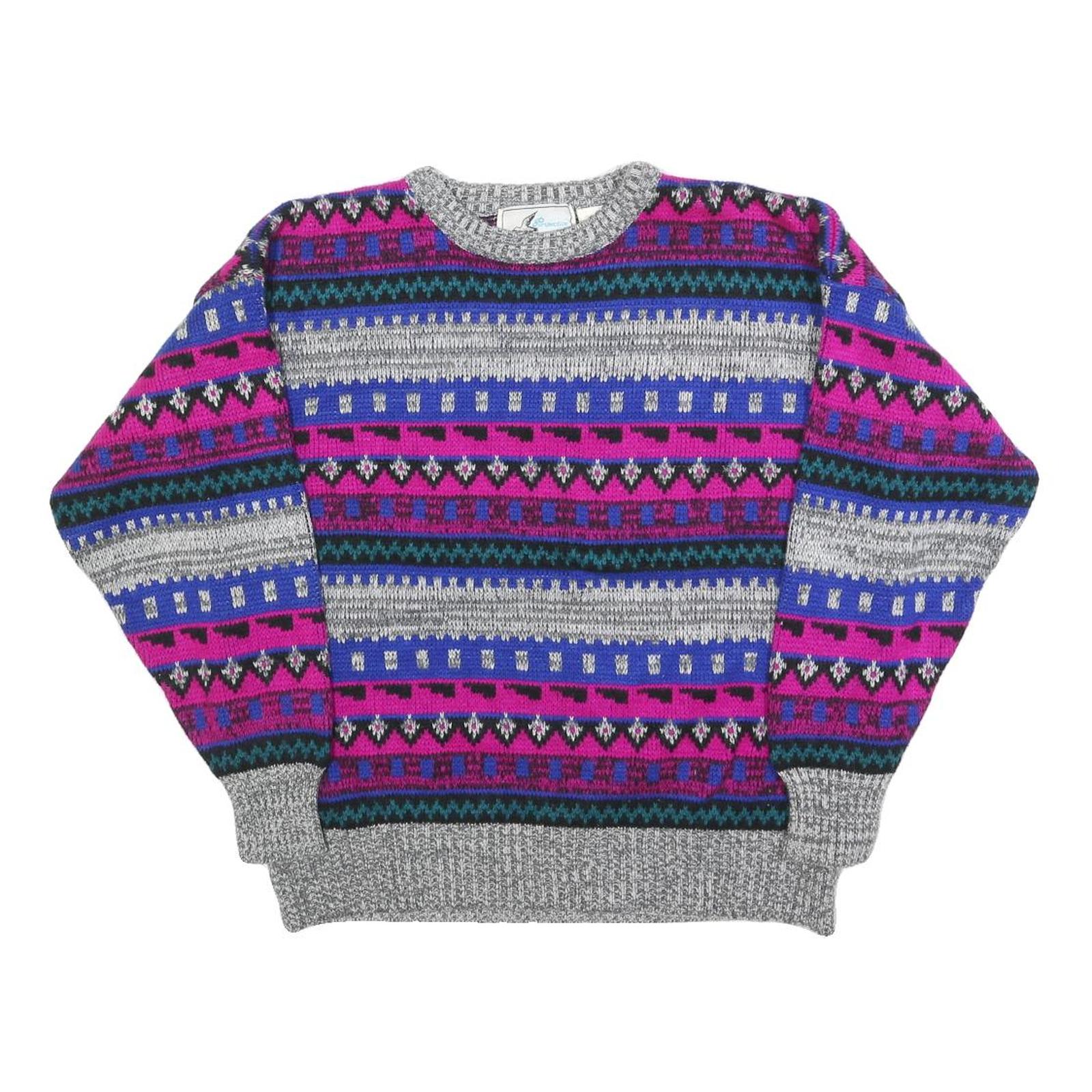PERSPECTIVE Womens Grey & Pink Patterned Pullover Jumper Cable Knit S Stylish Refurbished - N/A refurbished available on Cerqular