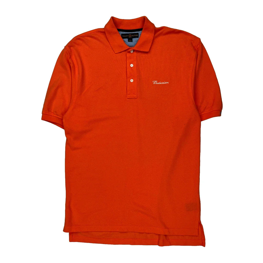 Tommy Hilfiger Polo Shirt - Medium Orange Cotton Refurbished - Thrifted (note: this is a term often used to describe second- refurbished available on Cerqular