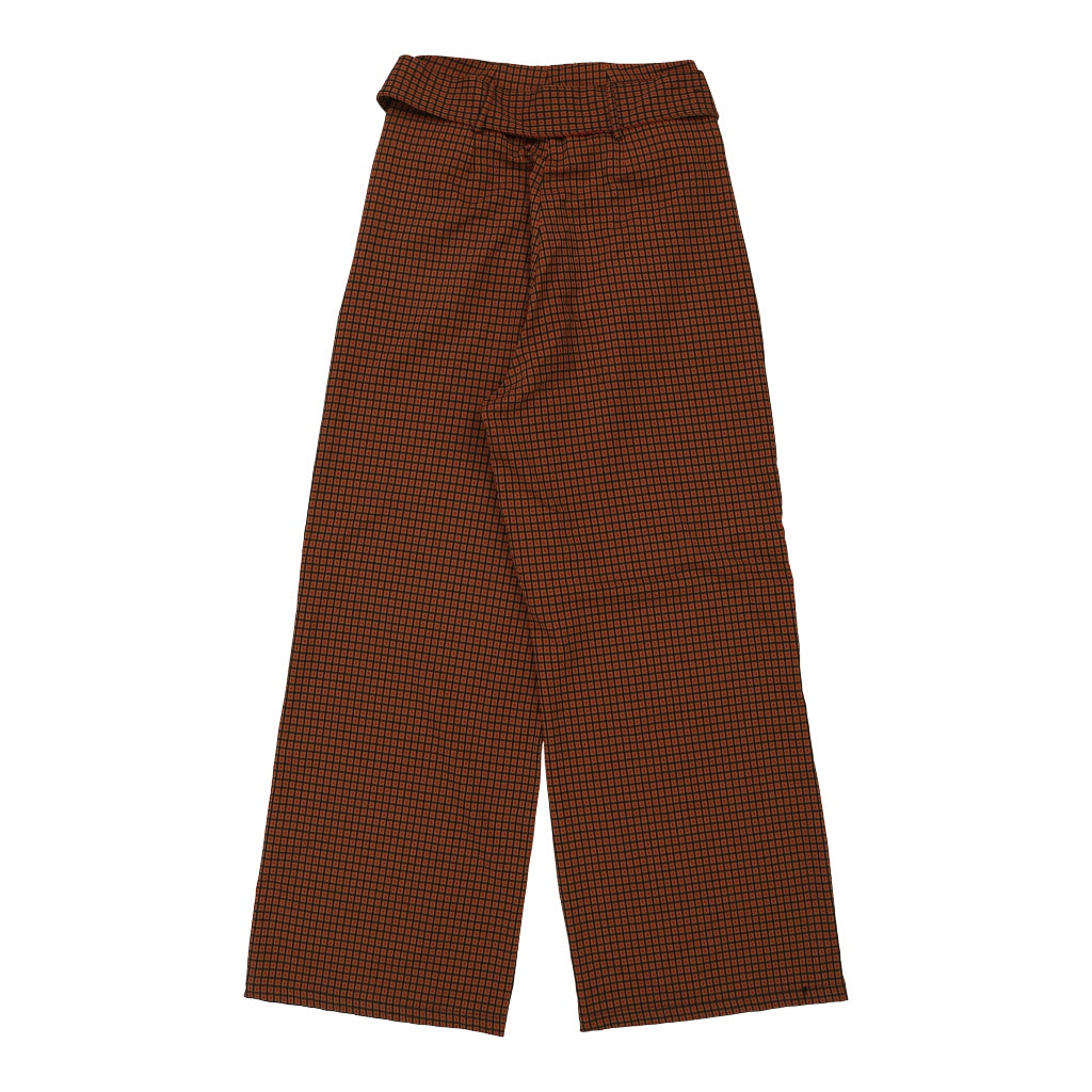 Calliope Checked Joggers - Medium Brown Cotton Refurbished - Thrifted (note: this is a term often used to describe second- refurbished available on Cerqular