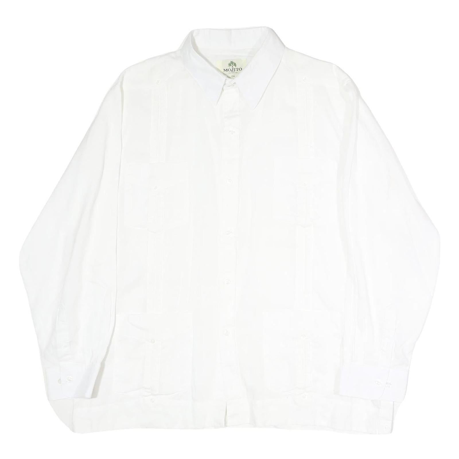 MOJITO Mens White Cotton Shirt 2XL Button-Down Long Sleeve Classic Fit Refurbished - N/A refurbished available on Cerqular