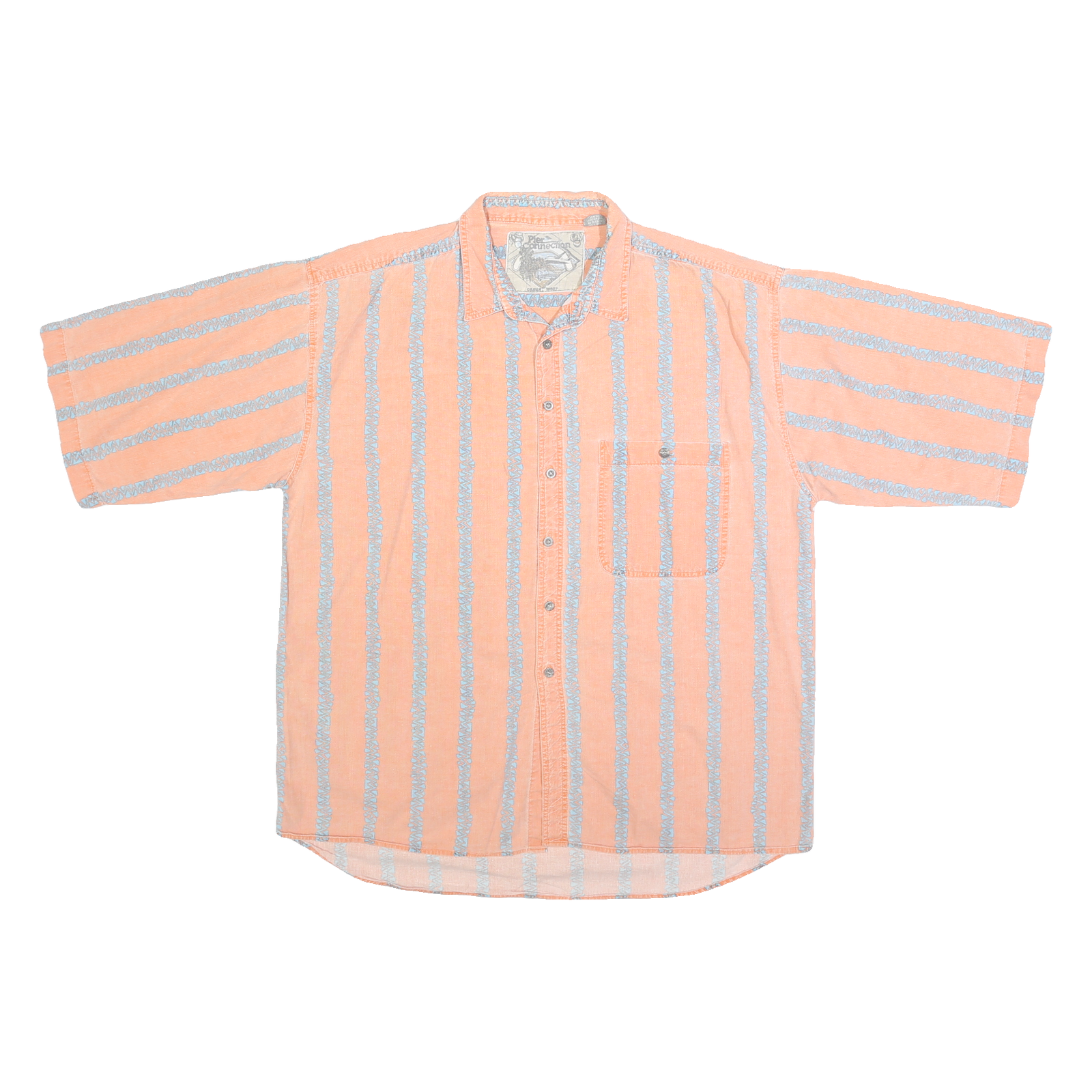 Buy PIER CONNECTION Mens Peach & Blue Stripe Cotton Shirt XL Casual Summer Short Refurbished - $20.79 PIER CONNECTION Mens Peach & Blue Stripe Cotton Shirt XL Casual Summer Short Refurbished - N/A refurbished available on Cerqular