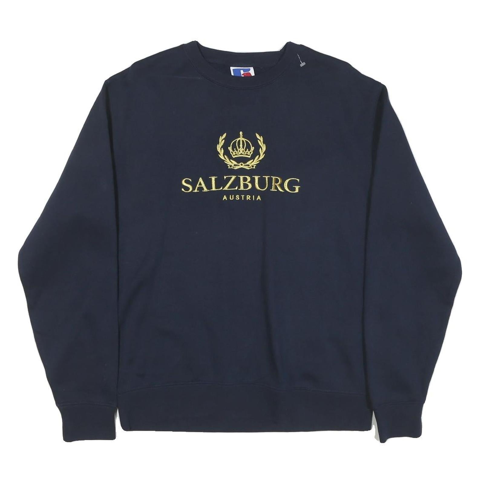 RUSSELL ATHLETIC Mens Navy Blue Salzburg Austria Crew Neck M Sweatshirt Refurbished - N/A refurbished available on Cerqular