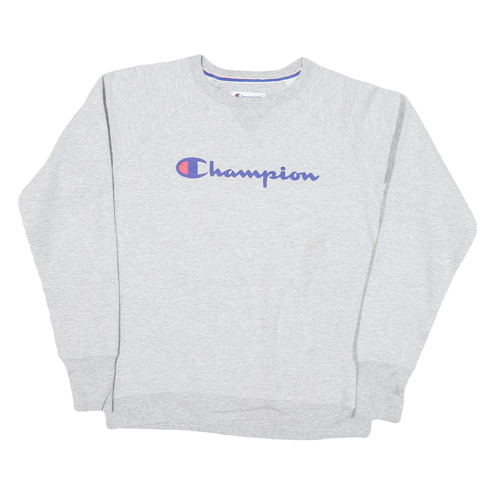 CHAMPION Mens Grey Cotton Blend Crew Neck M Sweatshirt Classic Logo Pullover Refurbished - N/A refurbished available on Cerqular