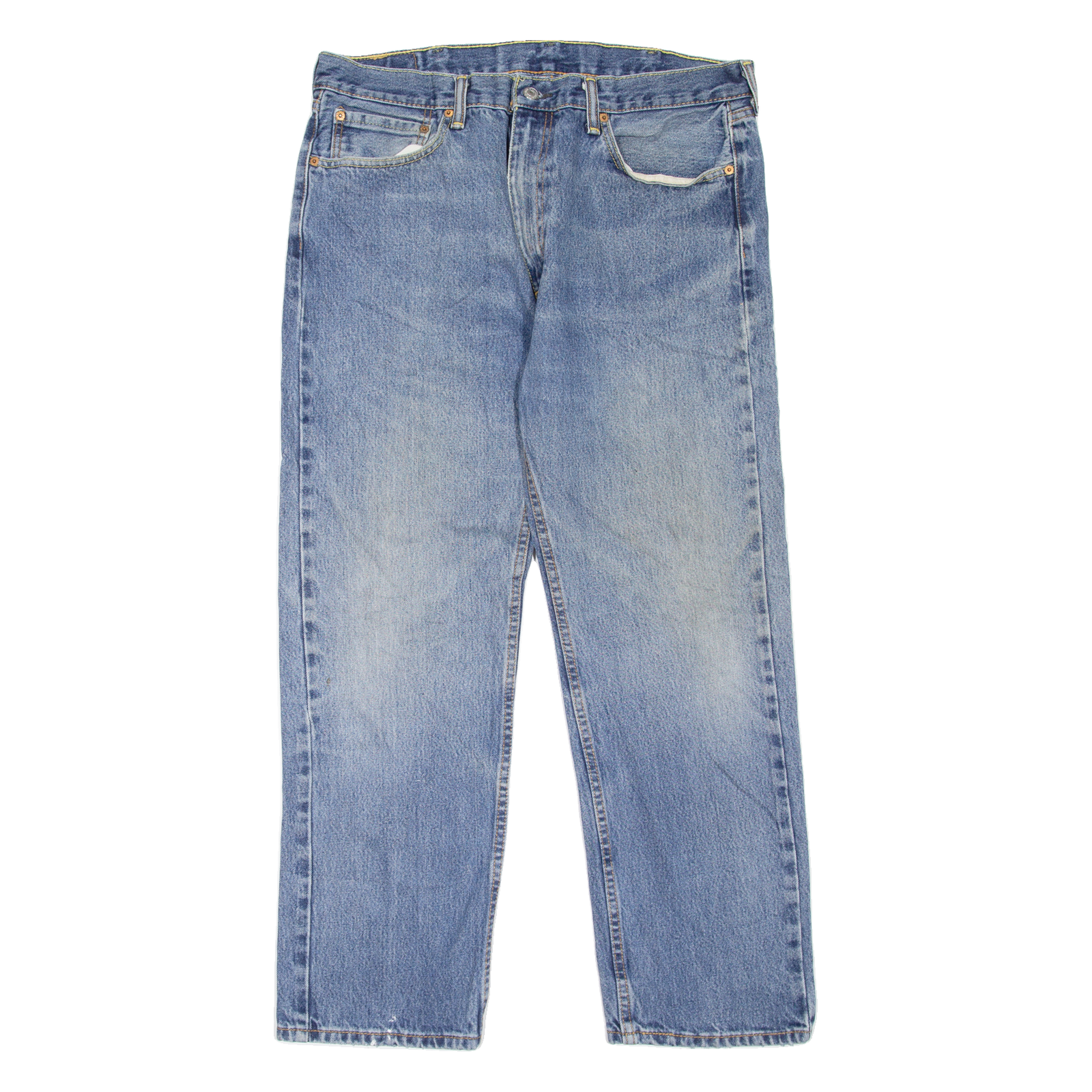 LEVI'S 505 Jeans Mens Blue Regular Straight Stone Wash W38 L30 Refurbished - N/A refurbished available on Cerqular