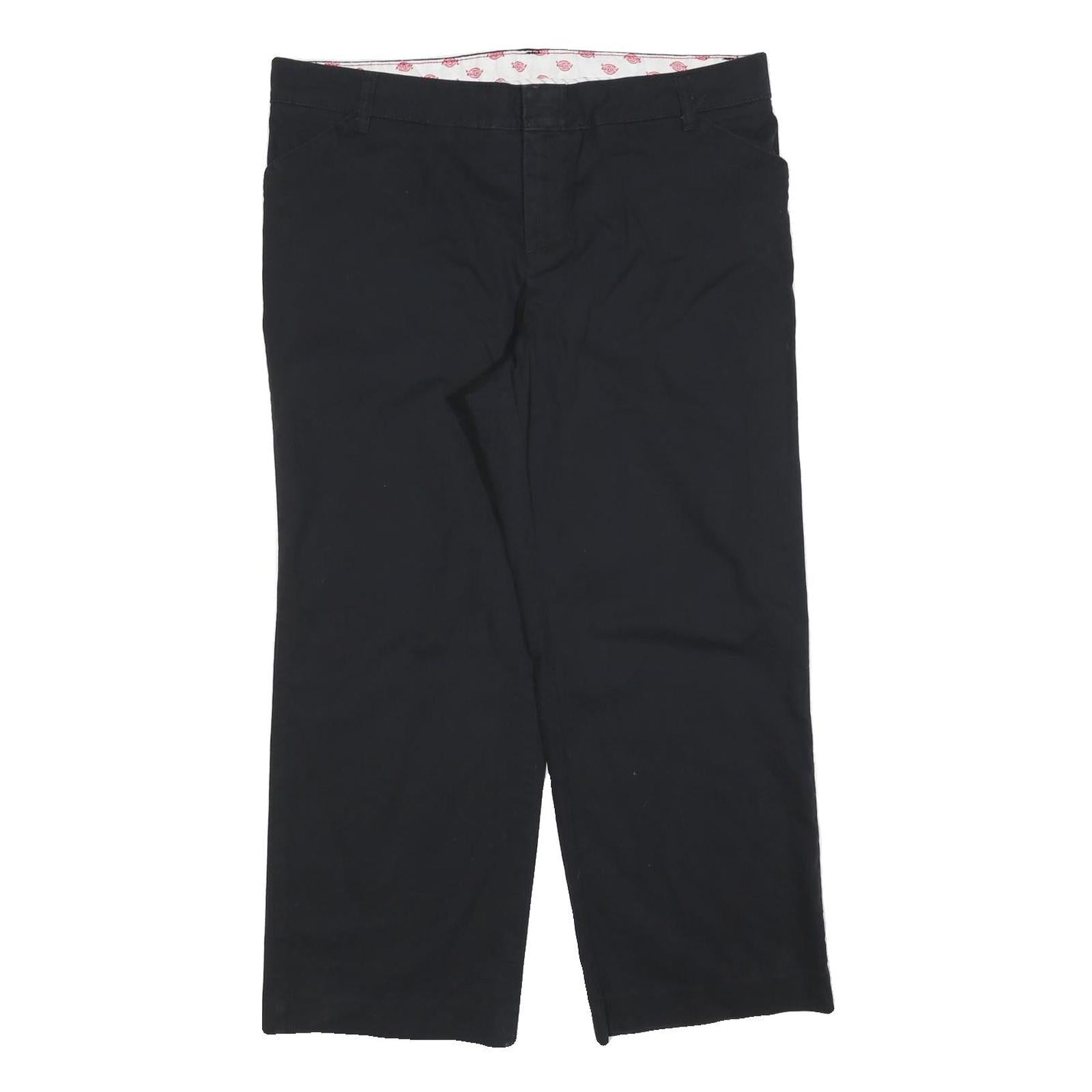 DICKIES Womens Cotton Blend Black Relaxed Straight Trousers W38 L28 Workwear Zip Refurbished - N/A refurbished available on Cerqular