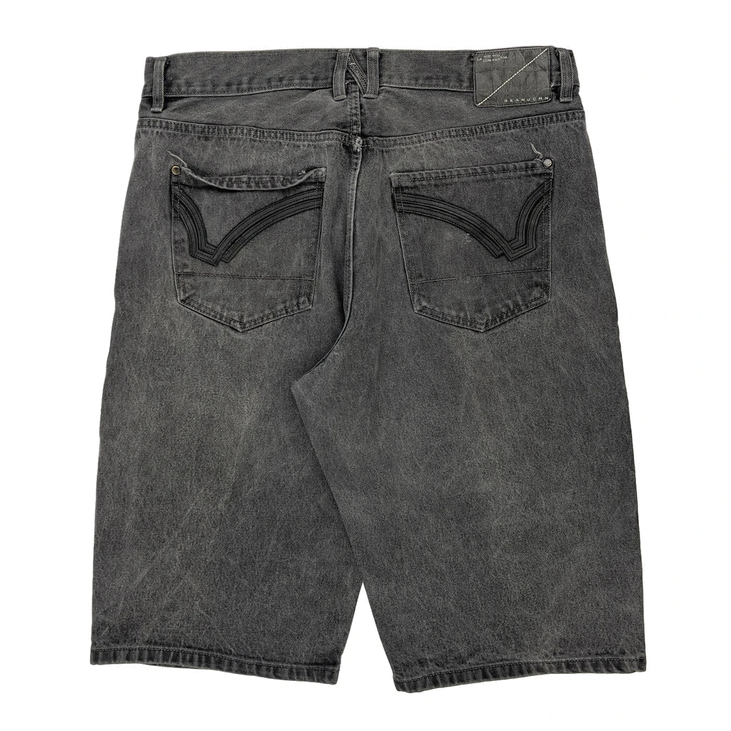 Sean John Denim Shorts - 38W 11L Grey Cotton Refurbished - Thrifted (note: this is a term often used to describe second- refurbished available on Cerqular