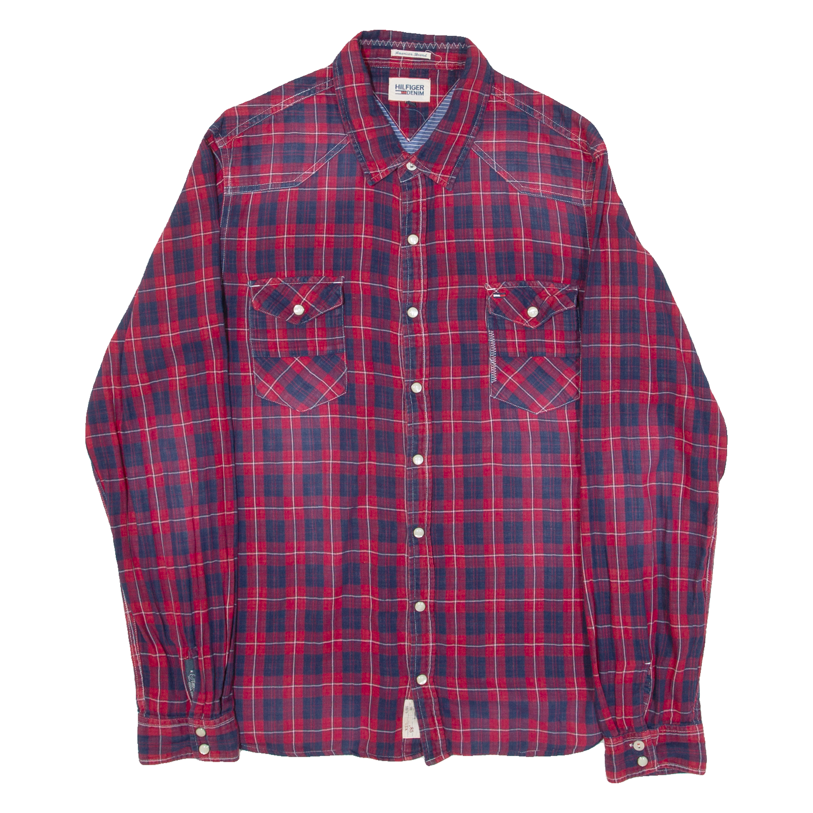 TOMMY HILFIGER Mens Shirt Red Check Long Sleeve L Refurbished - N/A refurbished available on Cerqular