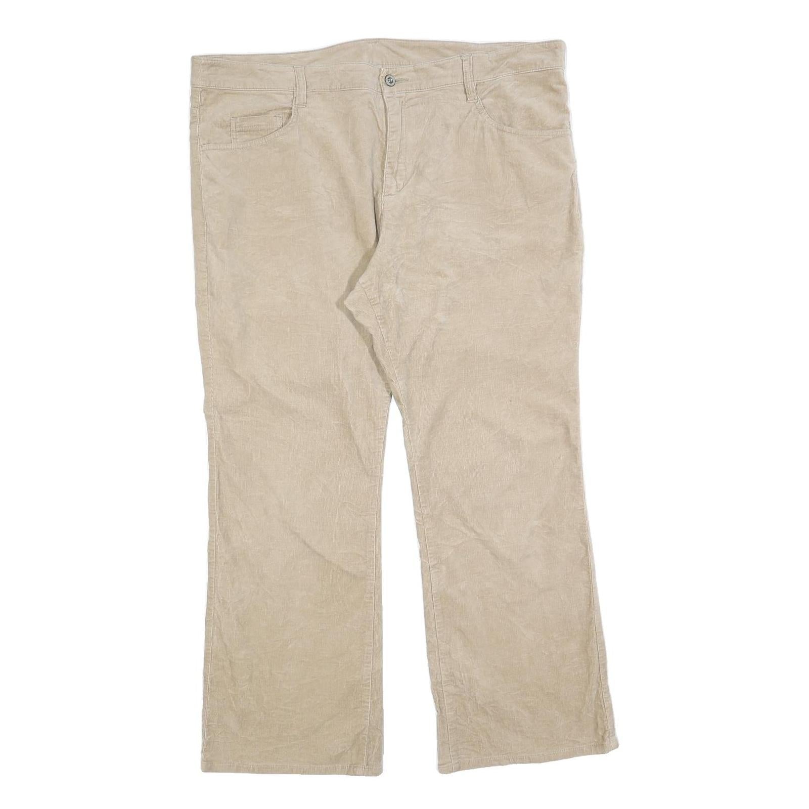 Womens Cotton Blend Beige Regular Fit Straight Leg Trousers W40 L28 Casual Refurbished - N/A refurbished available on Cerqular