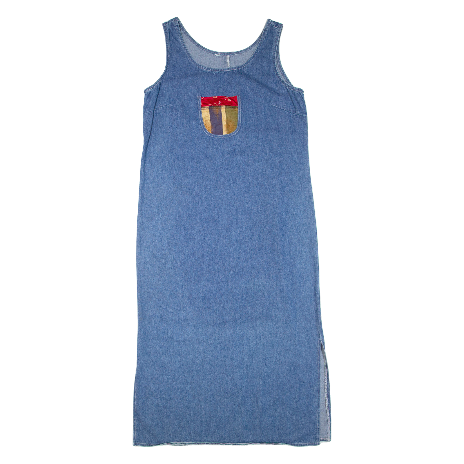 Womens Shift Dress Blue Denim Sleeveless Midi L Refurbished - N/A refurbished available on Cerqular