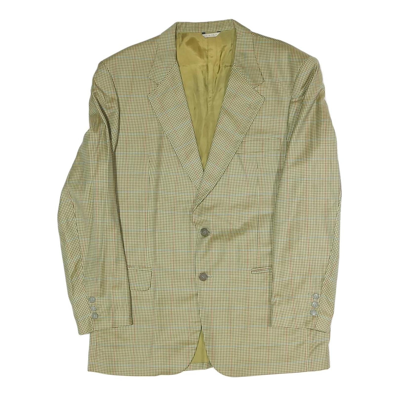 Mens Beige Coach Jacket XL Polyester Blend Woven Check Classic Fit Button Refurbished - N/A refurbished available on Cerqular