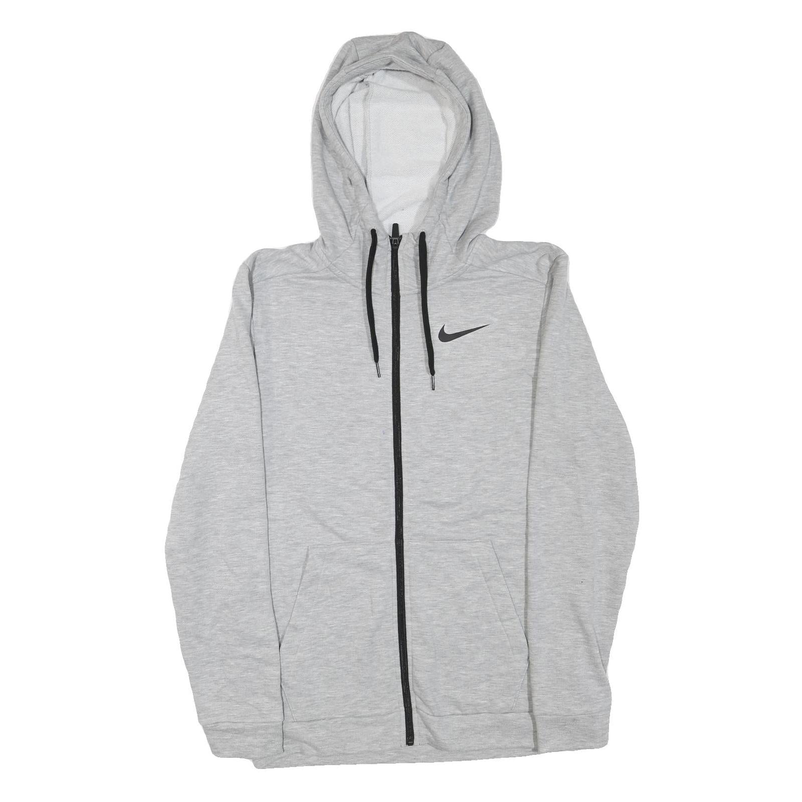 NIKE Mens Grey Hoodie S Full Zip Cotton Blend Sweatshirt Sports Casual Refurbished - N/A refurbished available on Cerqular