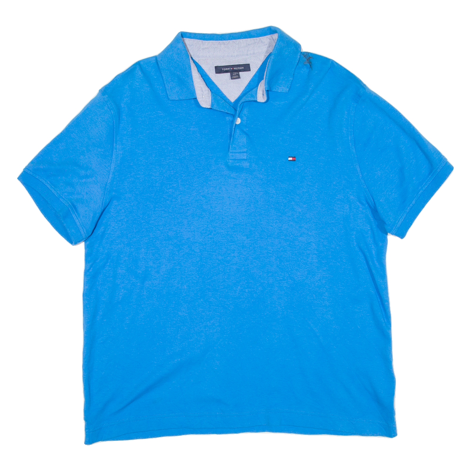 TOMMY HILFIGER Mens Polo Shirt Blue L Refurbished - N/A refurbished available on Cerqular