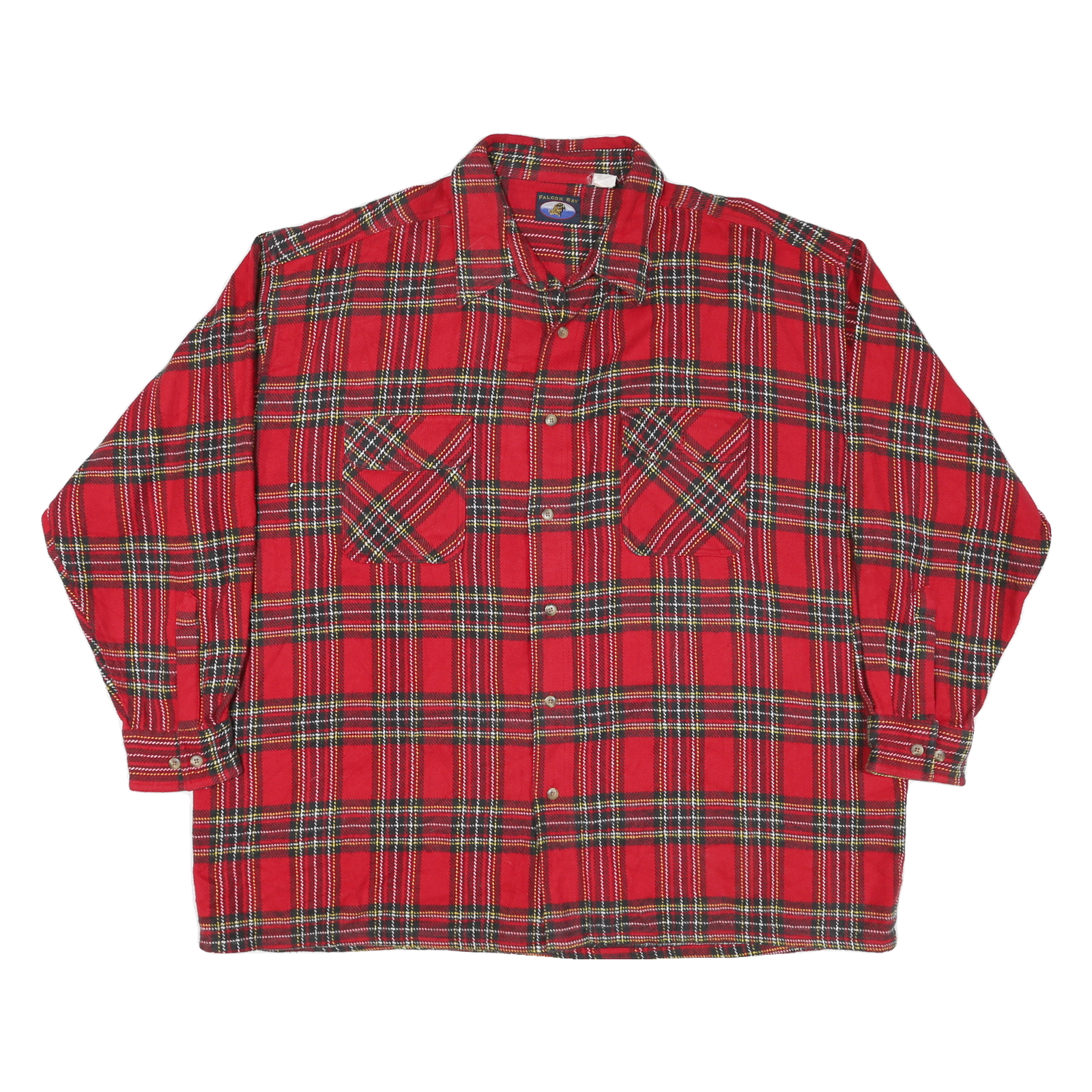 FALCON BAY Mens Red Check Shirt XL Button Front Casual Outdoors Refurbished - N/A refurbished available on Cerqular