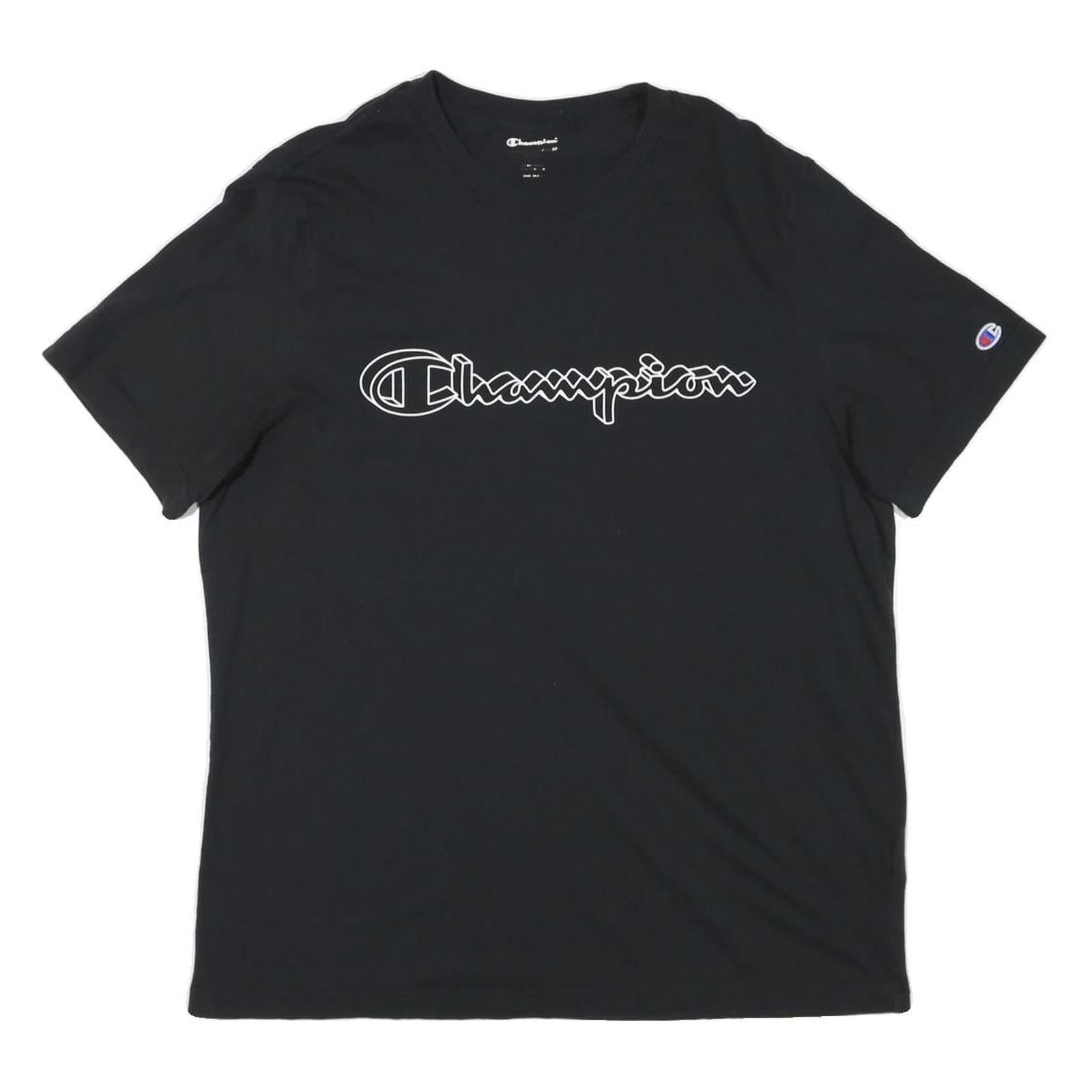 CHAMPION Mens Black Graphic T-Shirt M Short Sleeve Crew Neck Logo Print Refurbished - N/A refurbished available on Cerqular