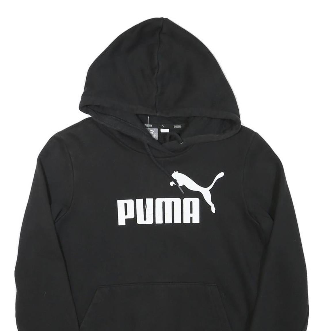 PUMA Womens Black Hoodie S Cotton Blend Pullover Logo Sweatshirt Refurbished - N/A refurbished available on Cerqular