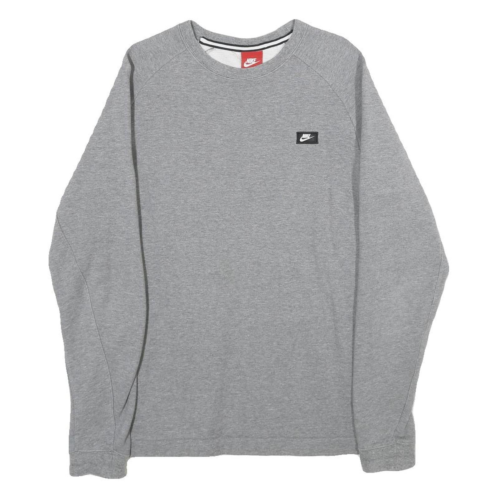 NIKE Mens Grey Crew Neck M Casual Cotton Blend Sweatshirt Pullover Refurbished - N/A refurbished available on Cerqular