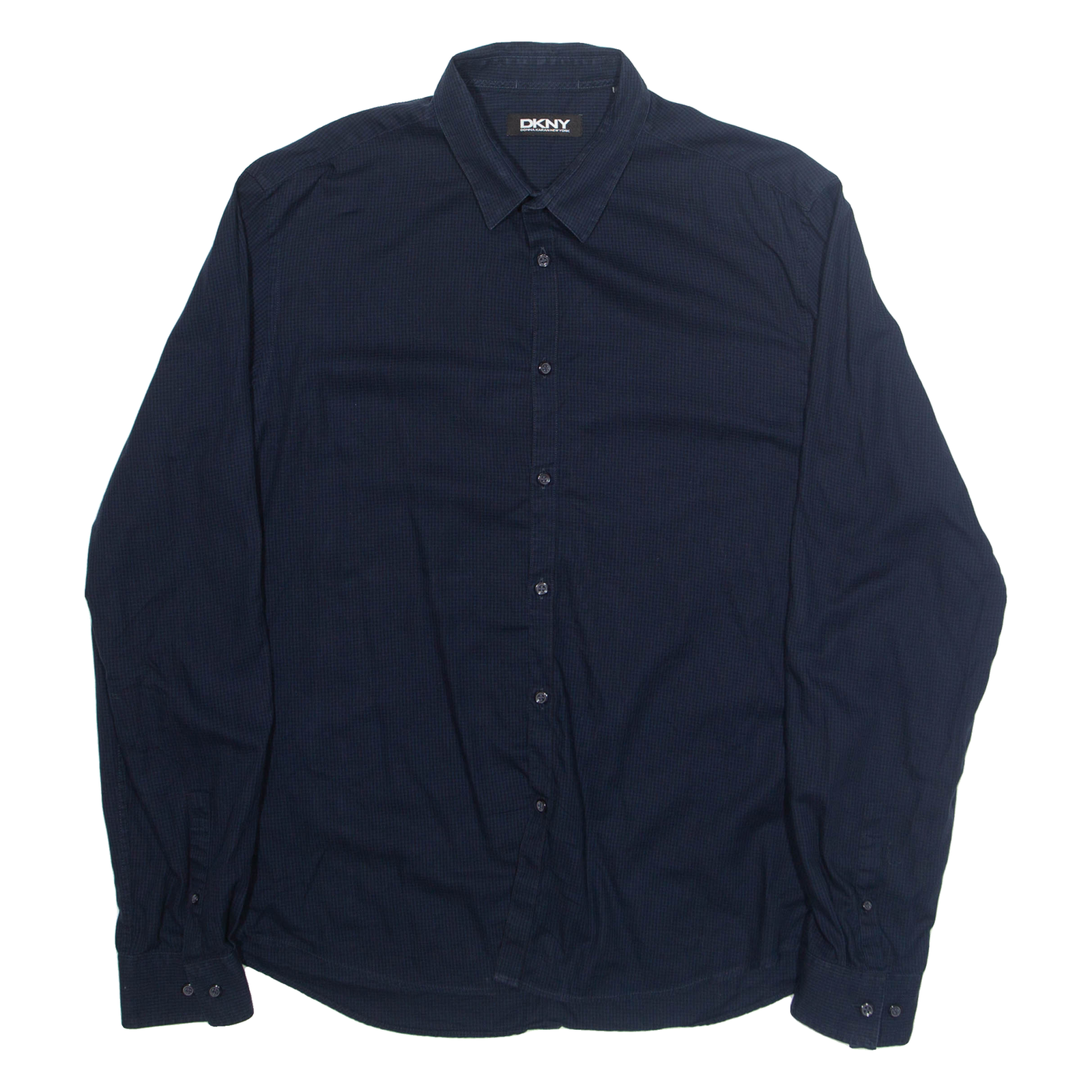 DKNY Mens Shirt Blue Gingham Long Sleeve L Refurbished - N/A refurbished available on Cerqular