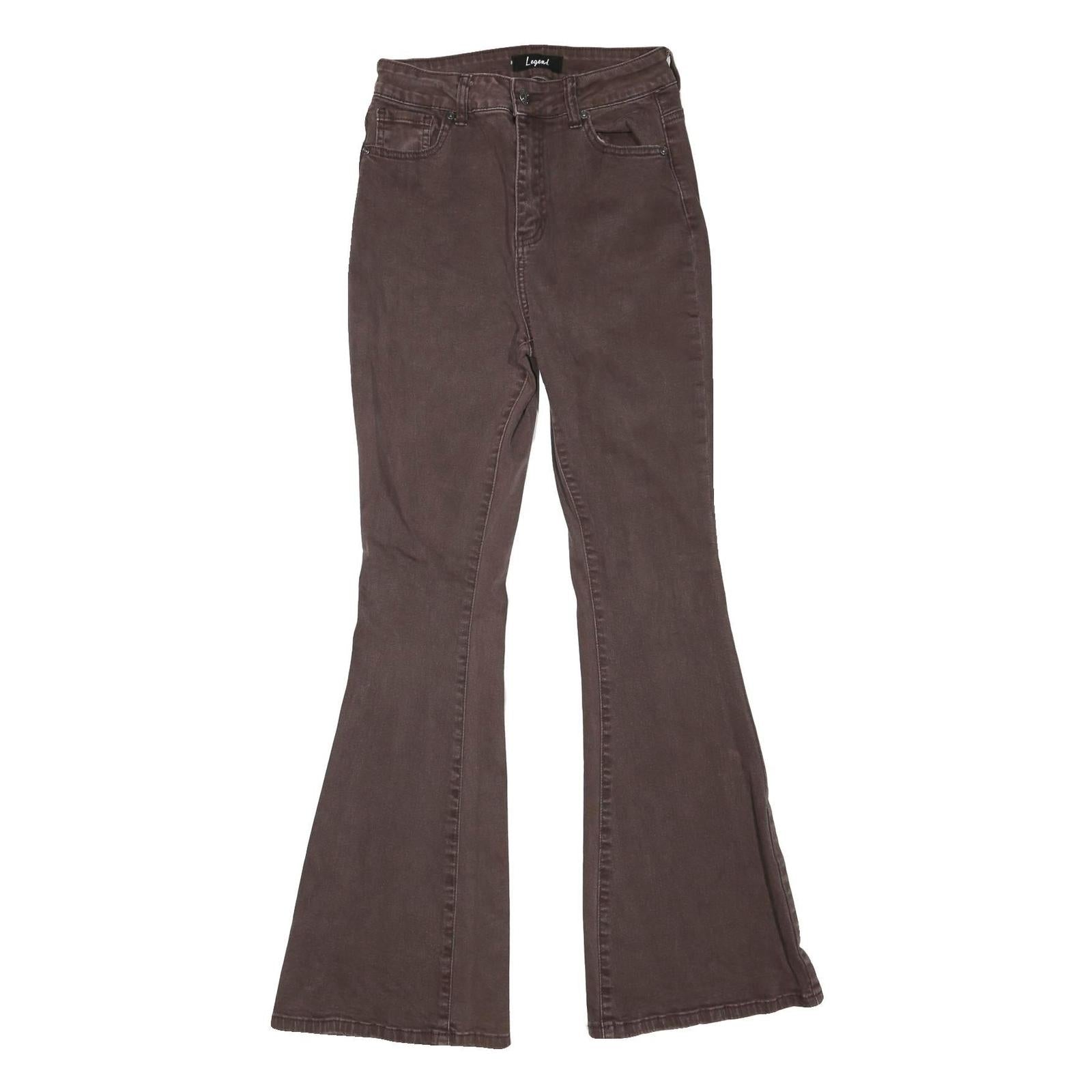 LEGEND Womens Brown Regular Fit Flared Denim Cotton Blend Jeans W26 L32 Stylish Refurbished - N/A refurbished available on Cerqular