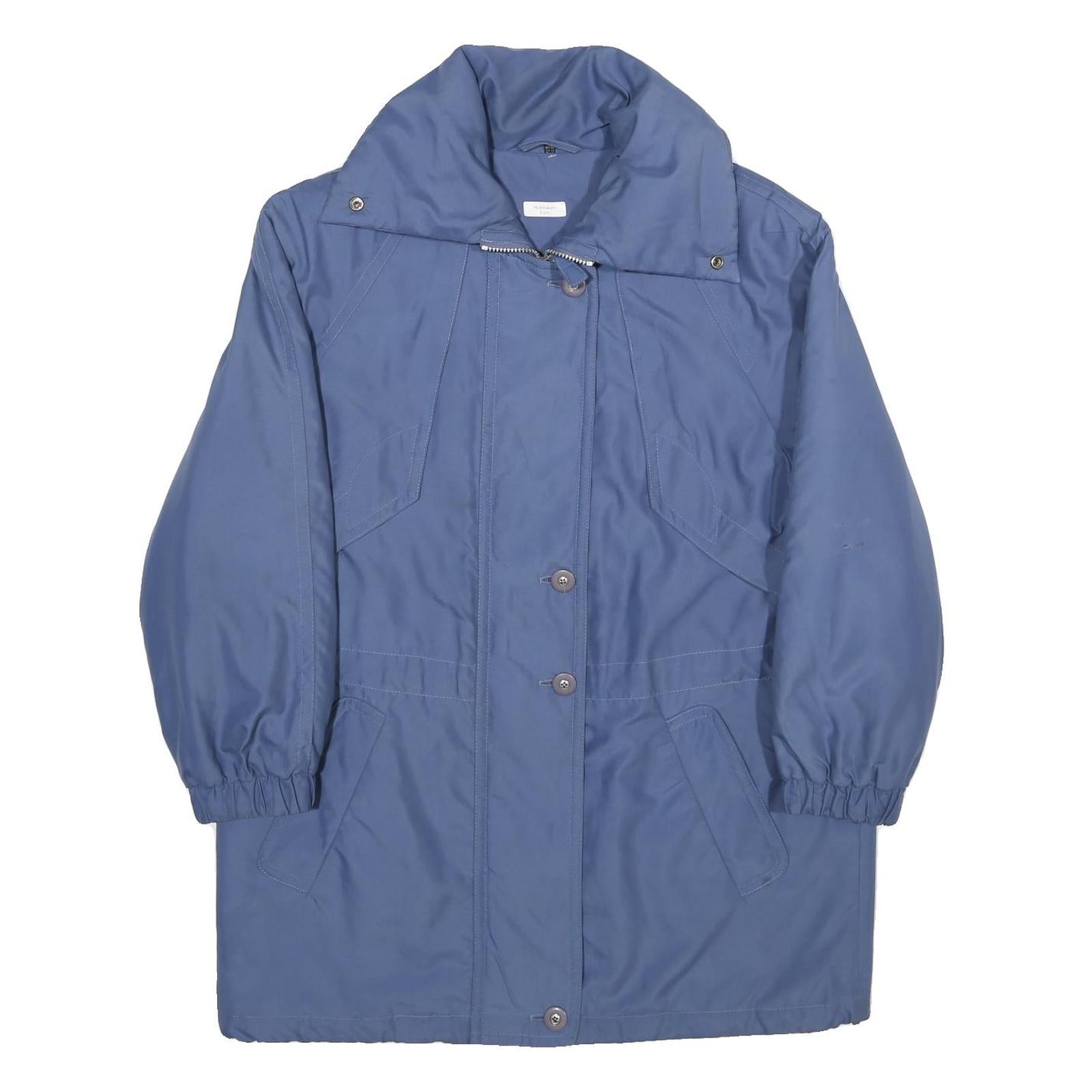 Womens Blue Plain Jacket UK 12 Zip Oversized Regular Fit Casual Lightweight Refurbished - N/A refurbished available on Cerqular
