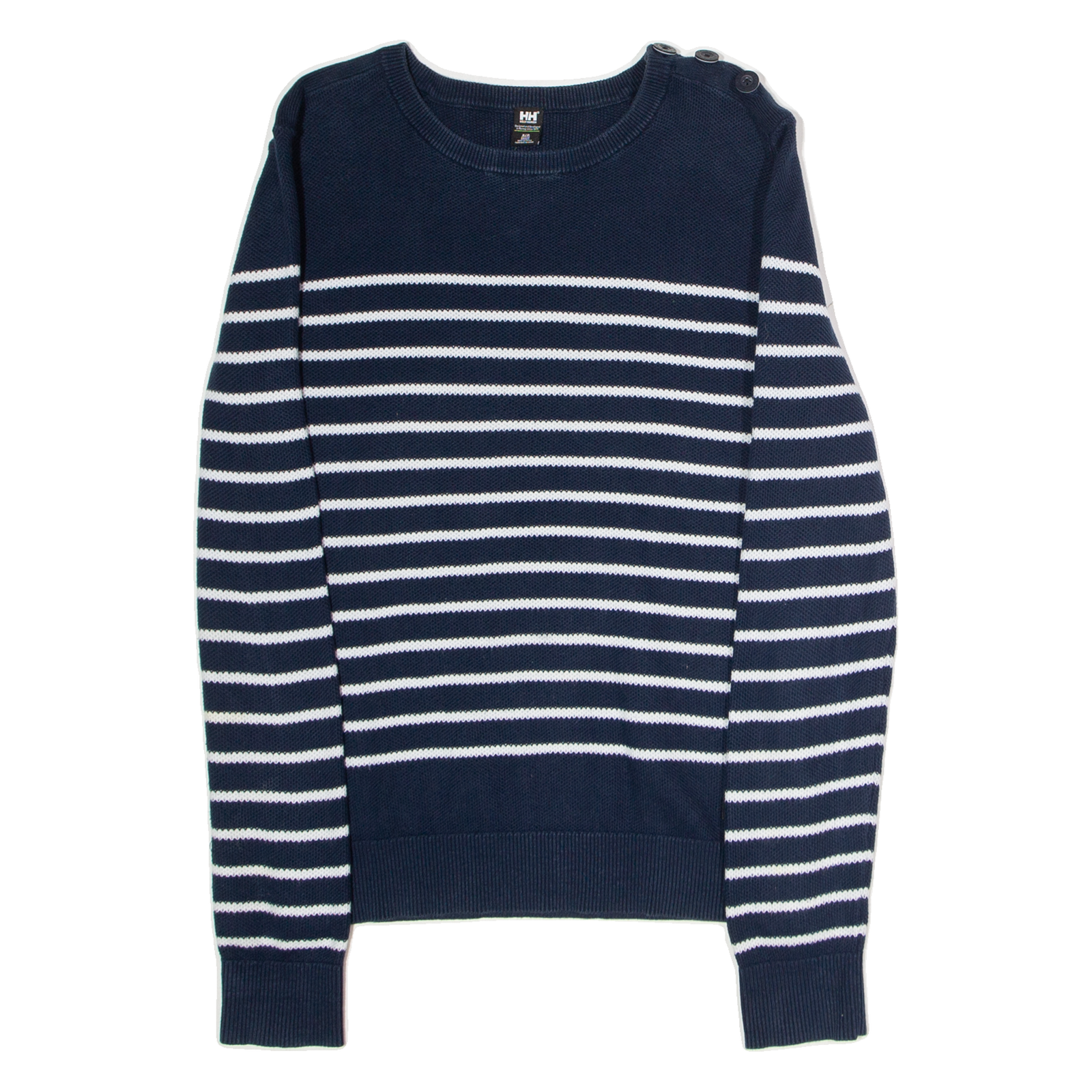 HELLY HANSEN Womens Patterned Jumper Blue Striped Crew Neck Tight Knit S Refurbished - N/A refurbished available on Cerqular