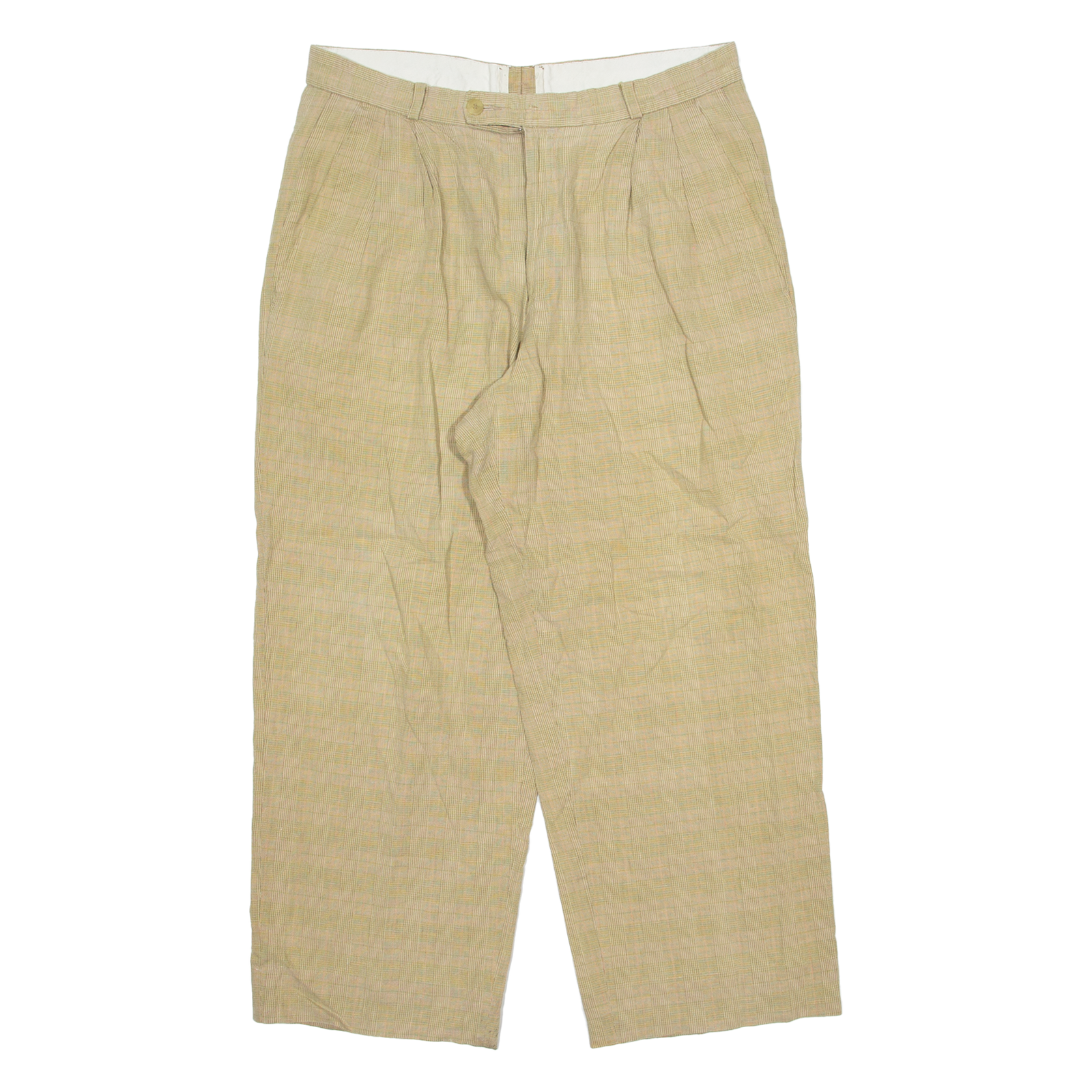 FREY Chino Womens Trousers Beige Regular Straight 90s Linen W30 L25 Refurbished - N/A refurbished available on Cerqular