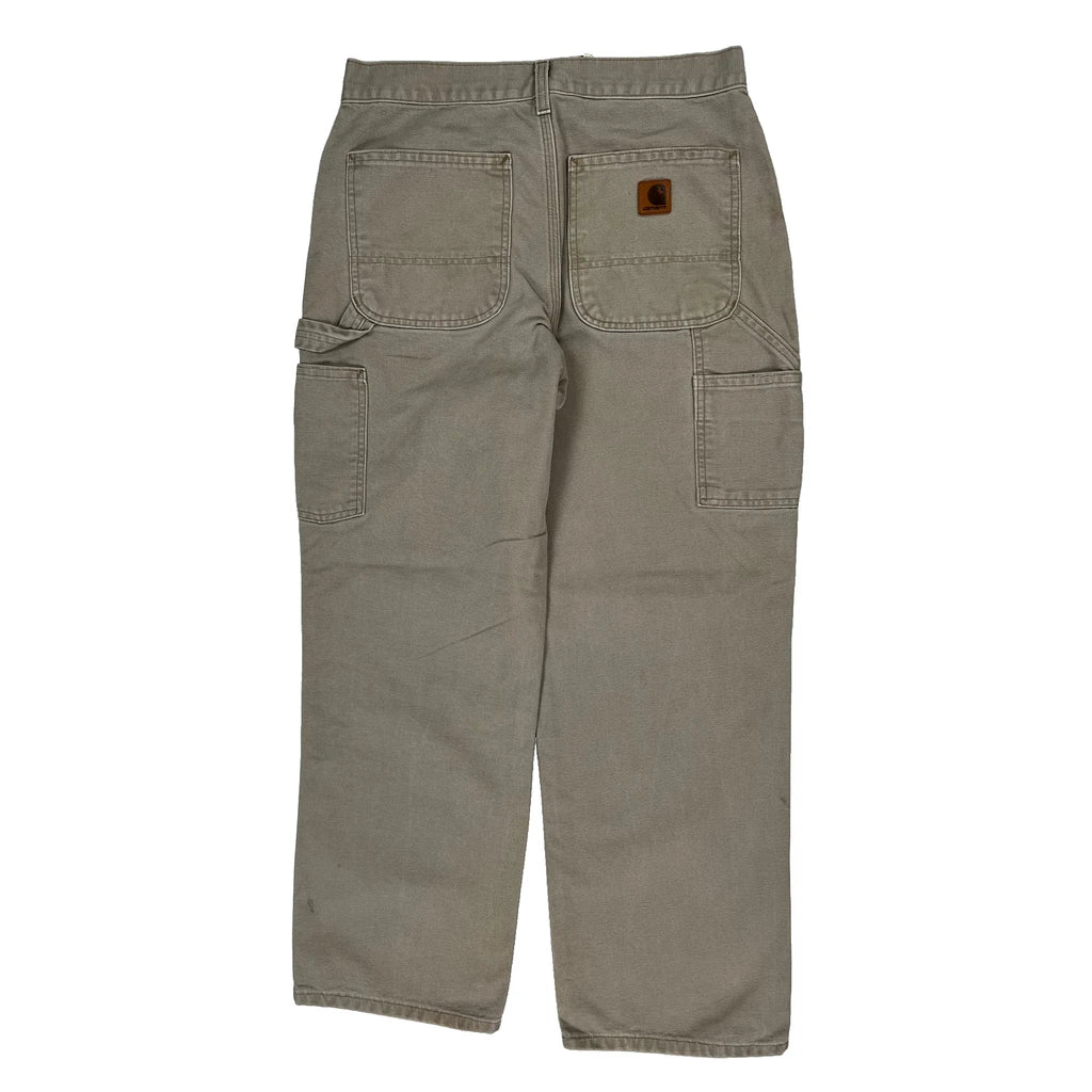 Carhartt Carpenter Trousers - 30W 30L Grey Cotton Refurbished - Thrifted (note: this is a term often used to describe second- refurbished available on Cerqular