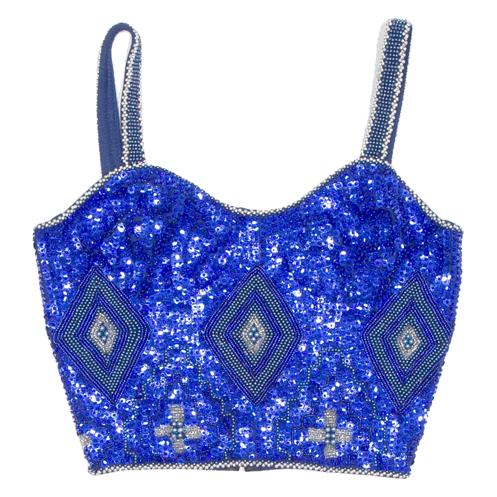 CLASS INTERNATIONAL Womens Cropped Top Blue Sleeveless S Refurbished - N/A refurbished available on Cerqular