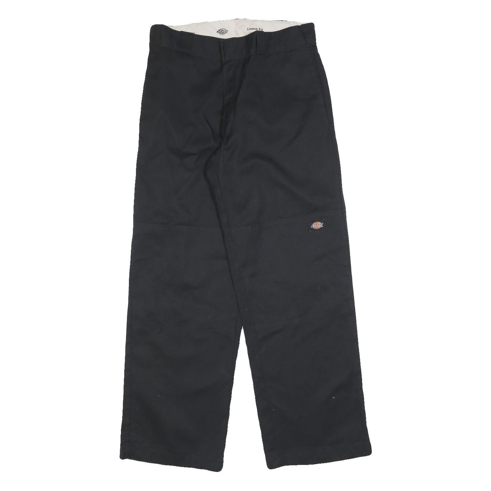 DICKIES Mens Cotton Blend Black Loose Fit Straight Leg Trousers W30 L30 Workwear Refurbished - N/A refurbished available on Cerqular