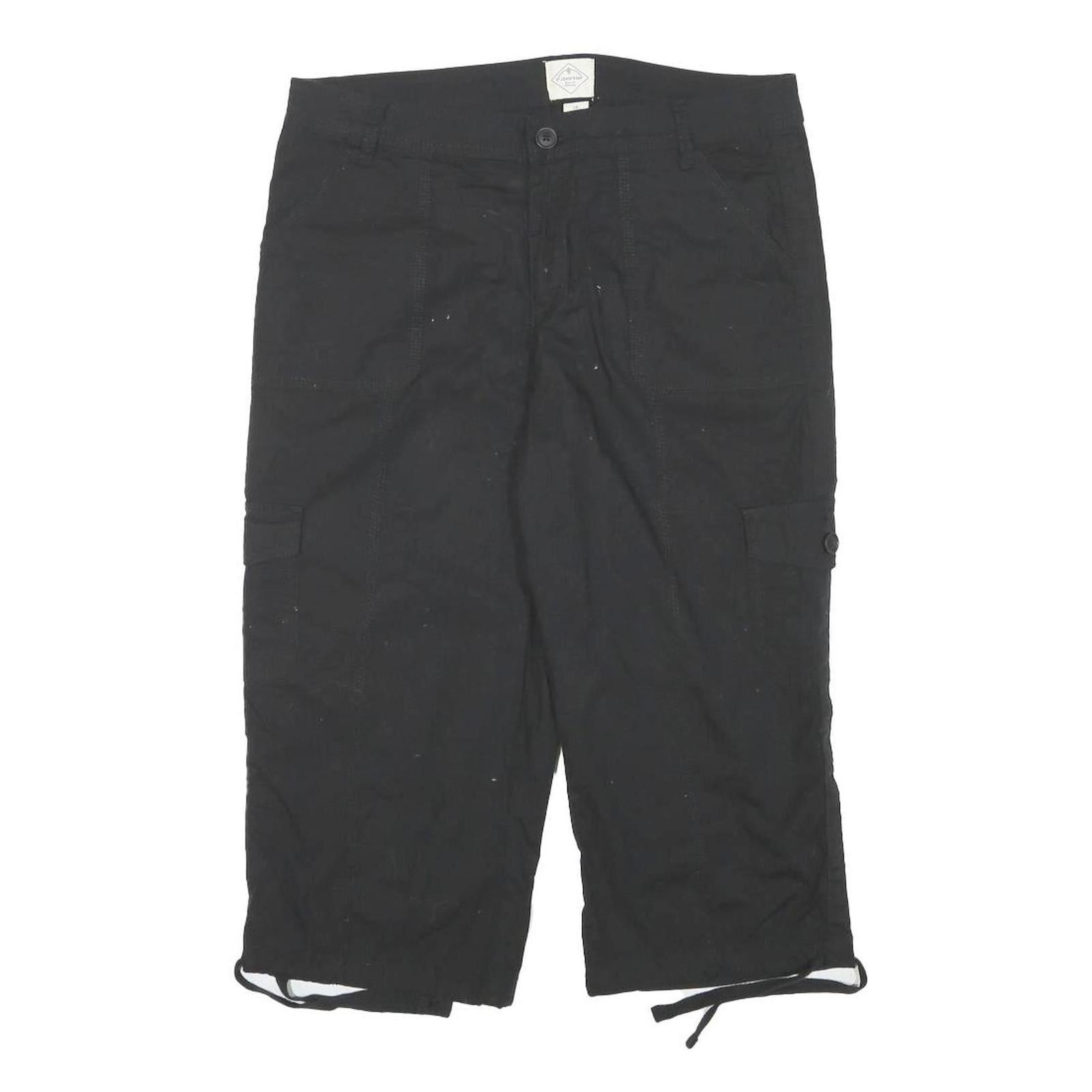 ST JOHNS BAY Womens Black Cargo Shorts L W32 Cotton Blend Casual Utility Refurbished - N/A refurbished available on Cerqular