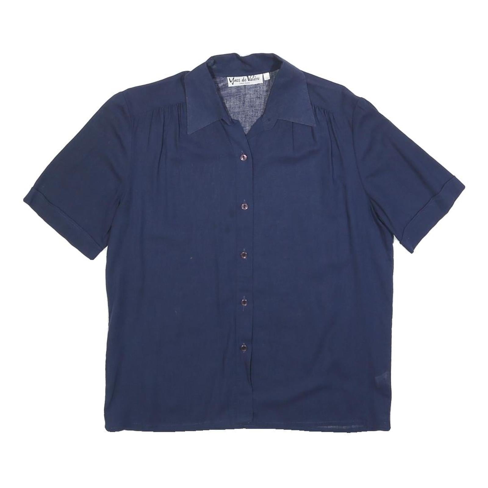 Buy YVES DE VALERE Womens Blue Shirt Short Sleeve Collared S Cotton Top Refurbished - $18.19 YVES DE VALERE Womens Blue Shirt Short Sleeve Collared S Cotton Top Refurbished - N/A refurbished available on Cerqular