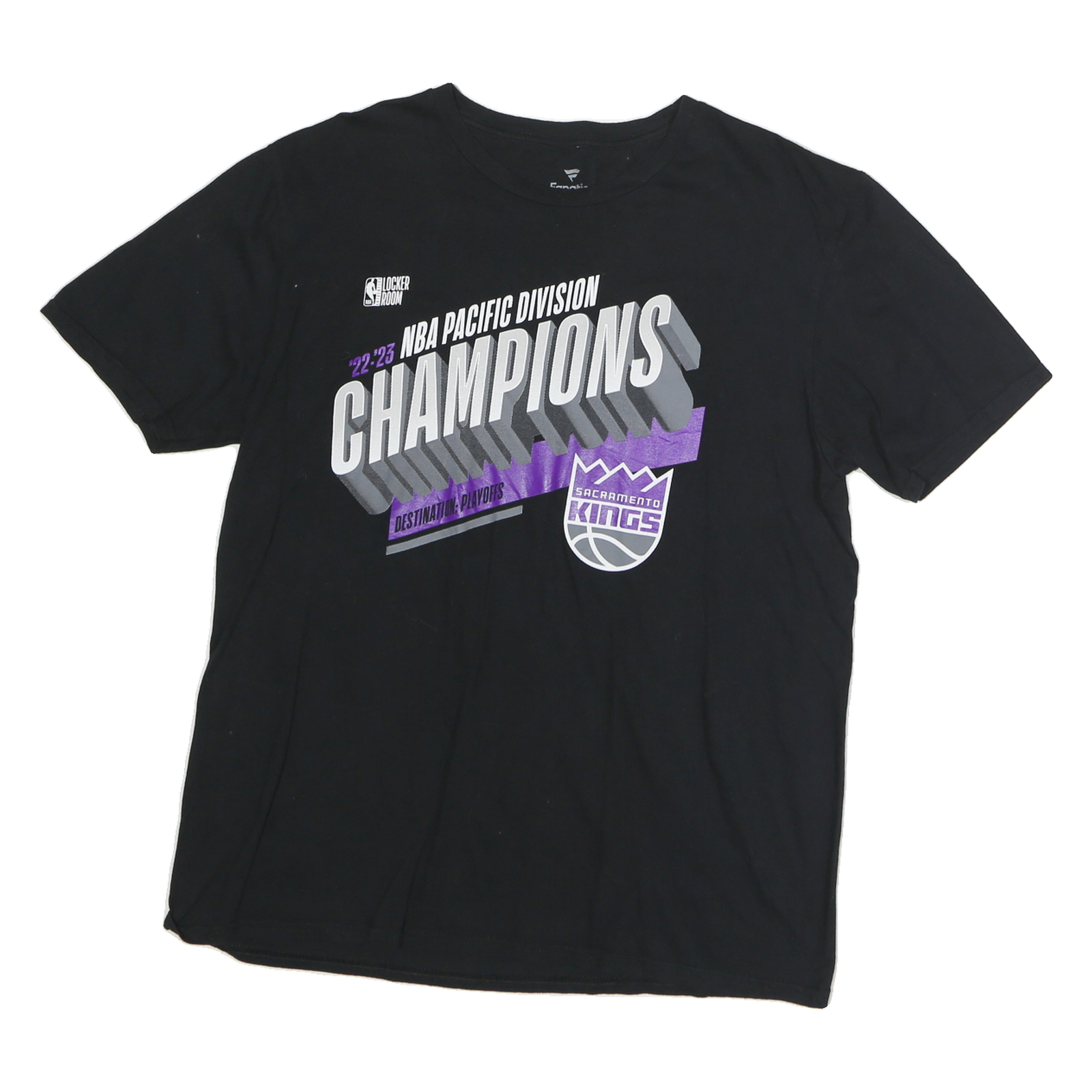 FANATICS Mens Black Sacramento Kings NBA Pacific Division Champions T-Shirt L Refurbished - N/A refurbished available on Cerqular