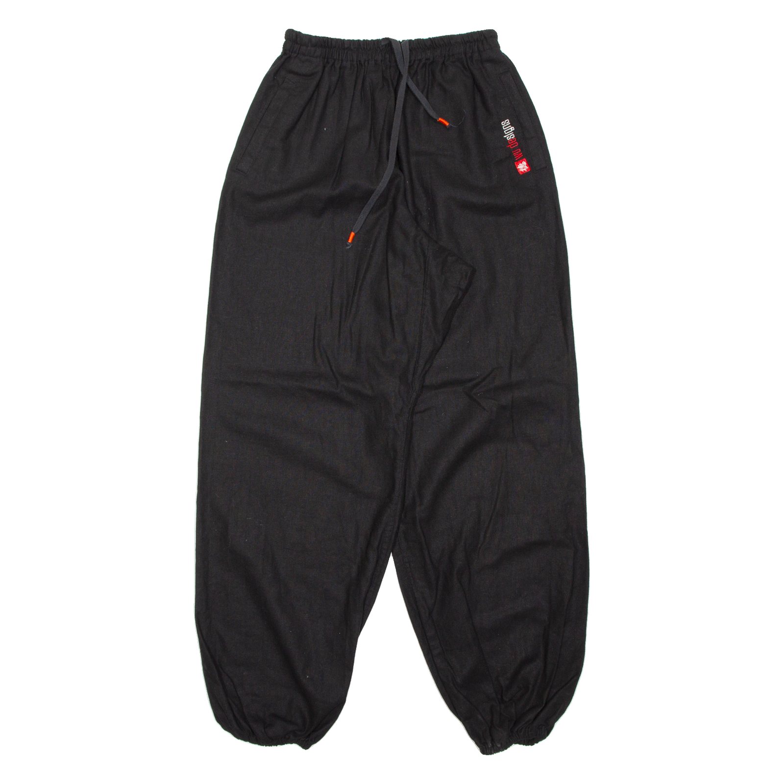WU DESIGNS Mens Track Pants Black Tapered M W25 L33 Refurbished - N/A refurbished available on Cerqular