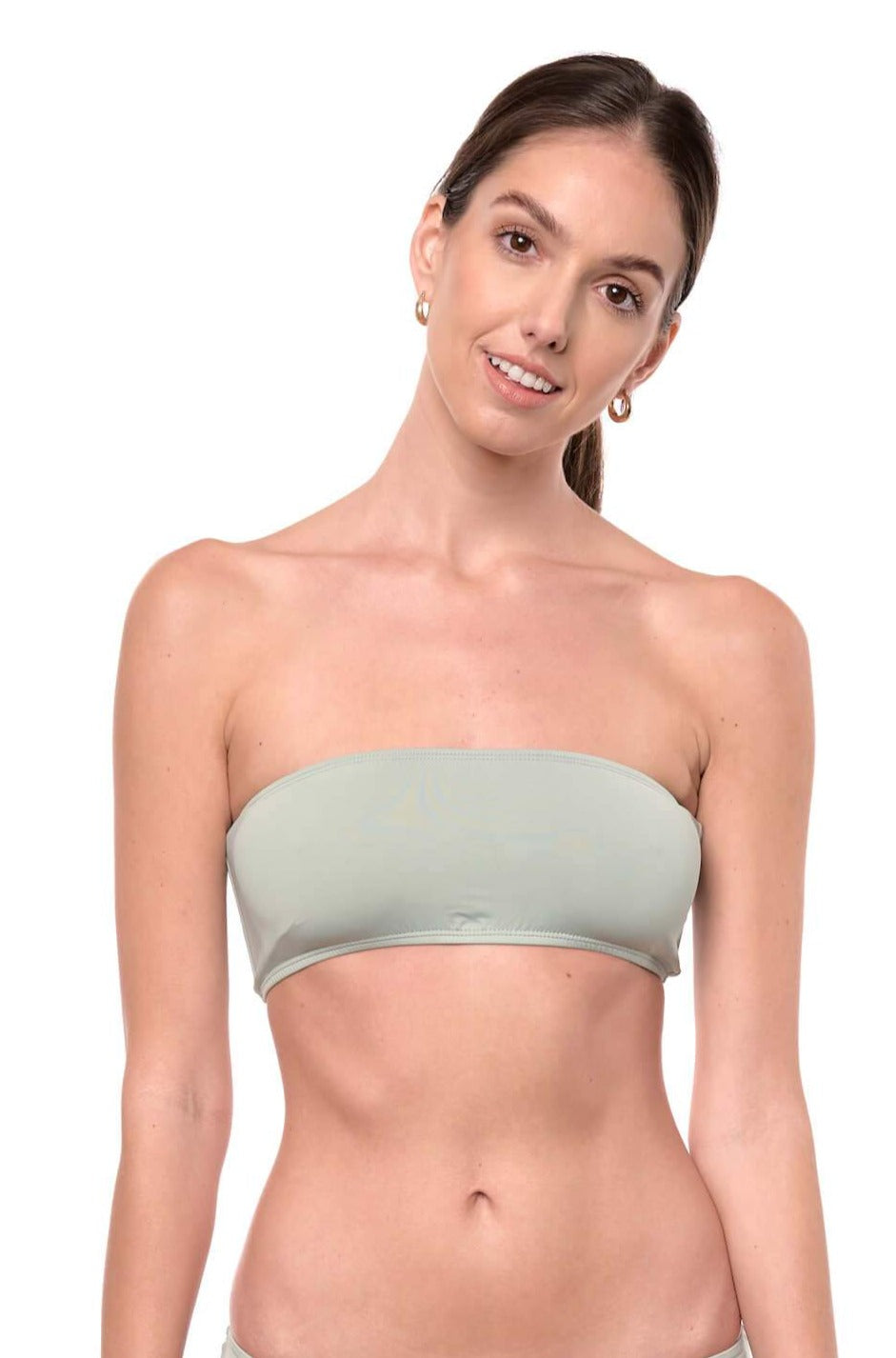 Giovanna Bandeau Bikini Top Sage Green | Size: Large Refurbished - Sauipe Swim refurbished available on Cerqular