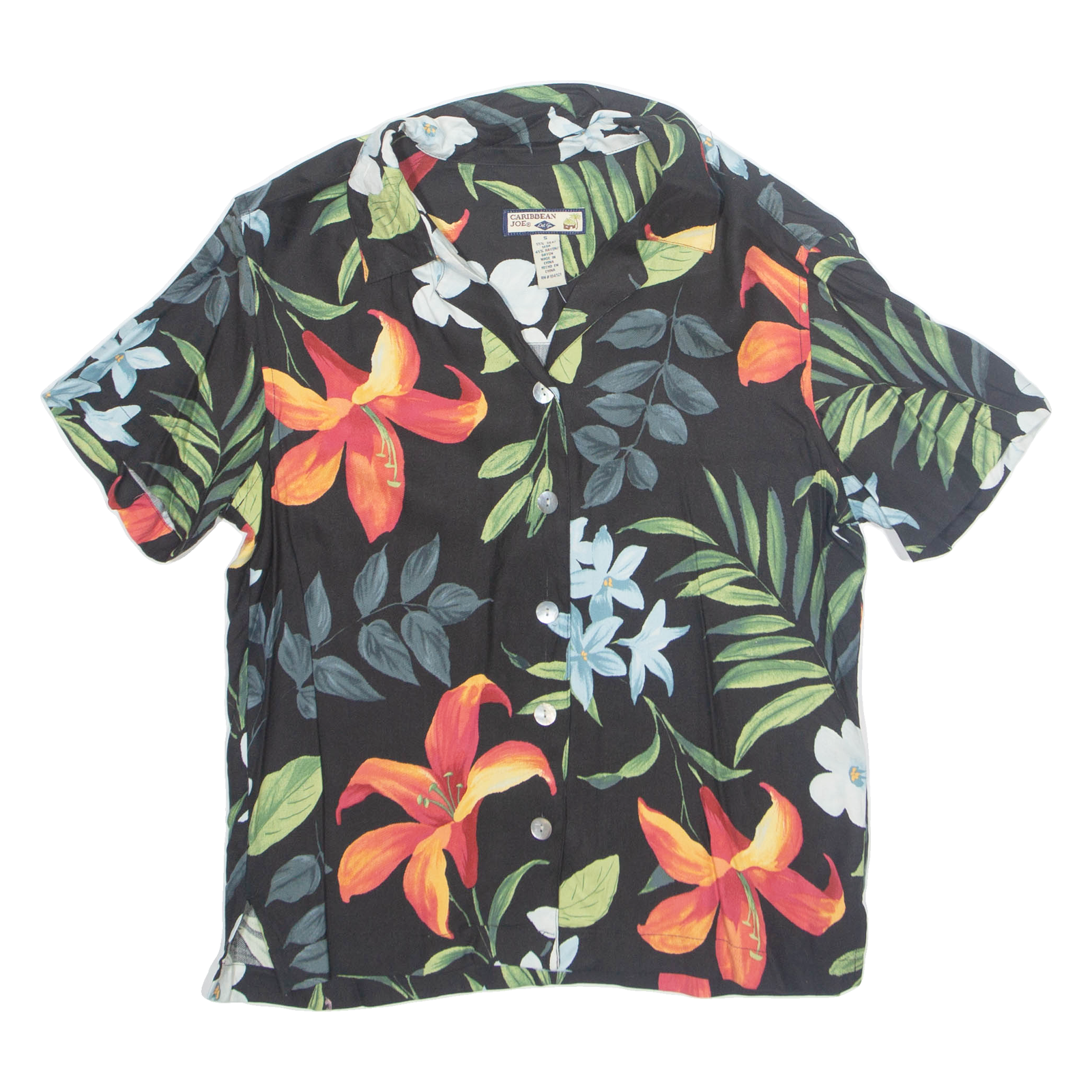 Womens Printed Shirt Black Collared Silk Floral S Refurbished - N/A refurbished available on Cerqular