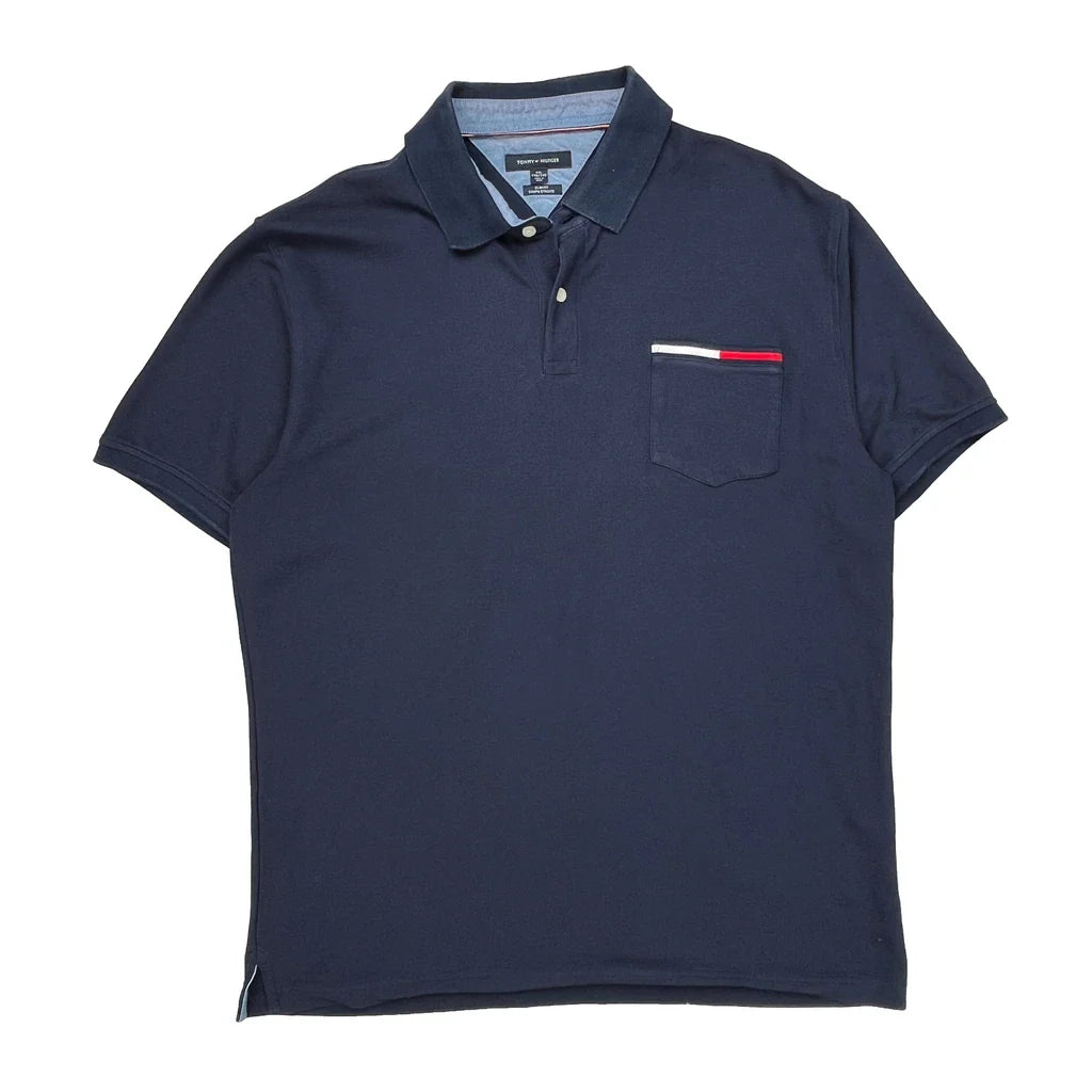 Buy Tommy Hilfiger Slim Fit Polo Shirt - 2XL Navy Cotton Refurbished - $24.11 Tommy Hilfiger Slim Fit Polo Shirt - 2XL Navy Cotton Refurbished - Thrifted (note: this is a term often used to describe second- refurbished available on Cerqular