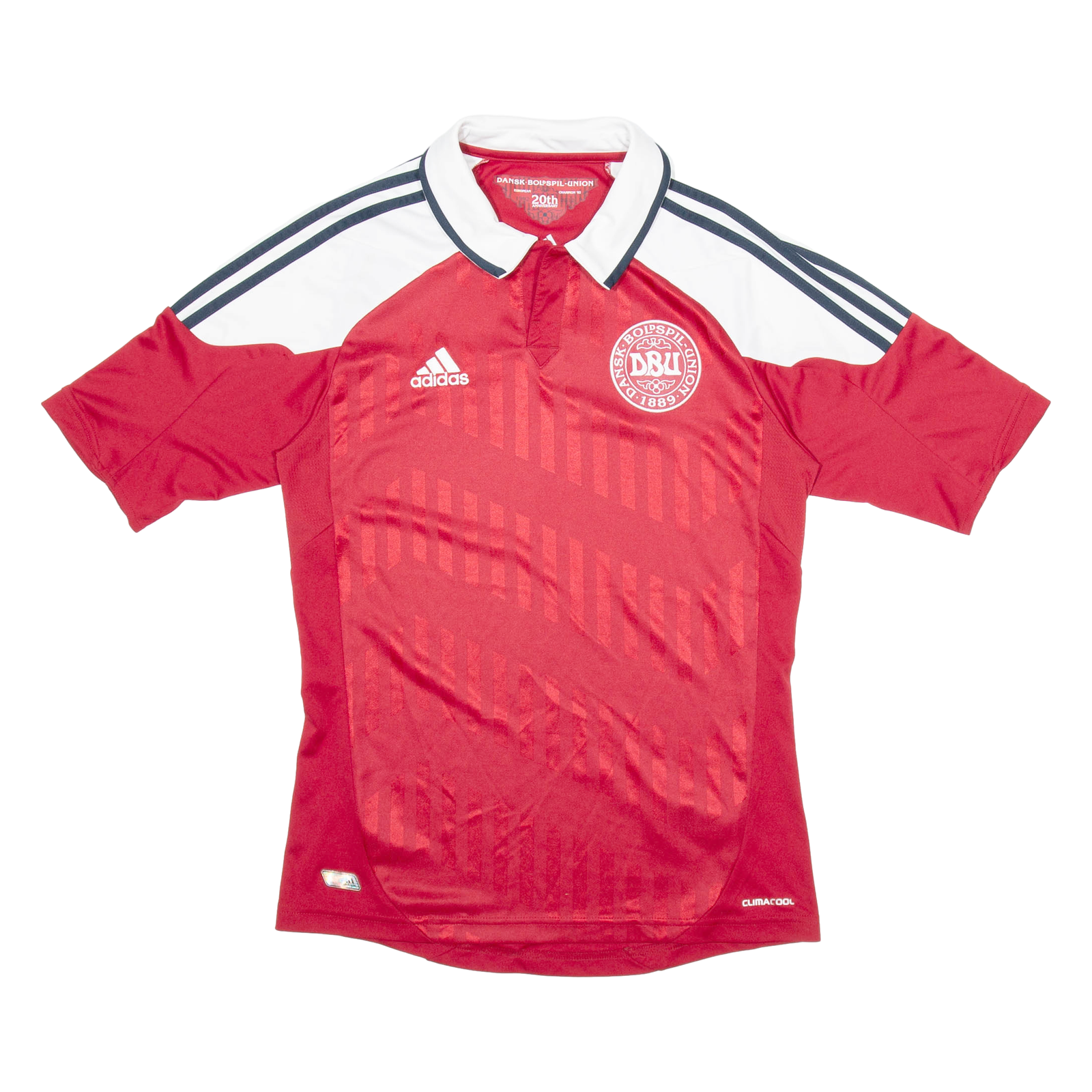 ADIDAS Dansk Boldspil Union Mens Football Shirt Jersey Red Collared S Refurbished - N/A refurbished available on Cerqular