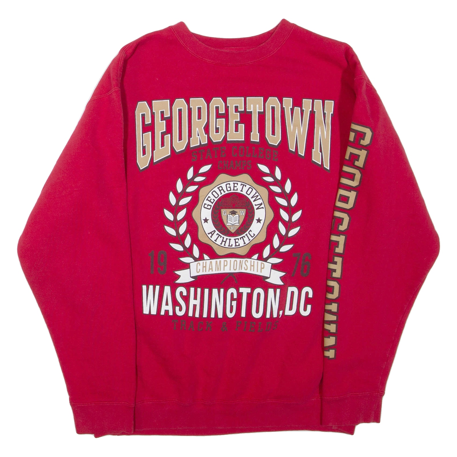 Georgetown Washington Dc Mens Sweatshirt Red Crew Neck L Refurbished - N/A refurbished available on Cerqular