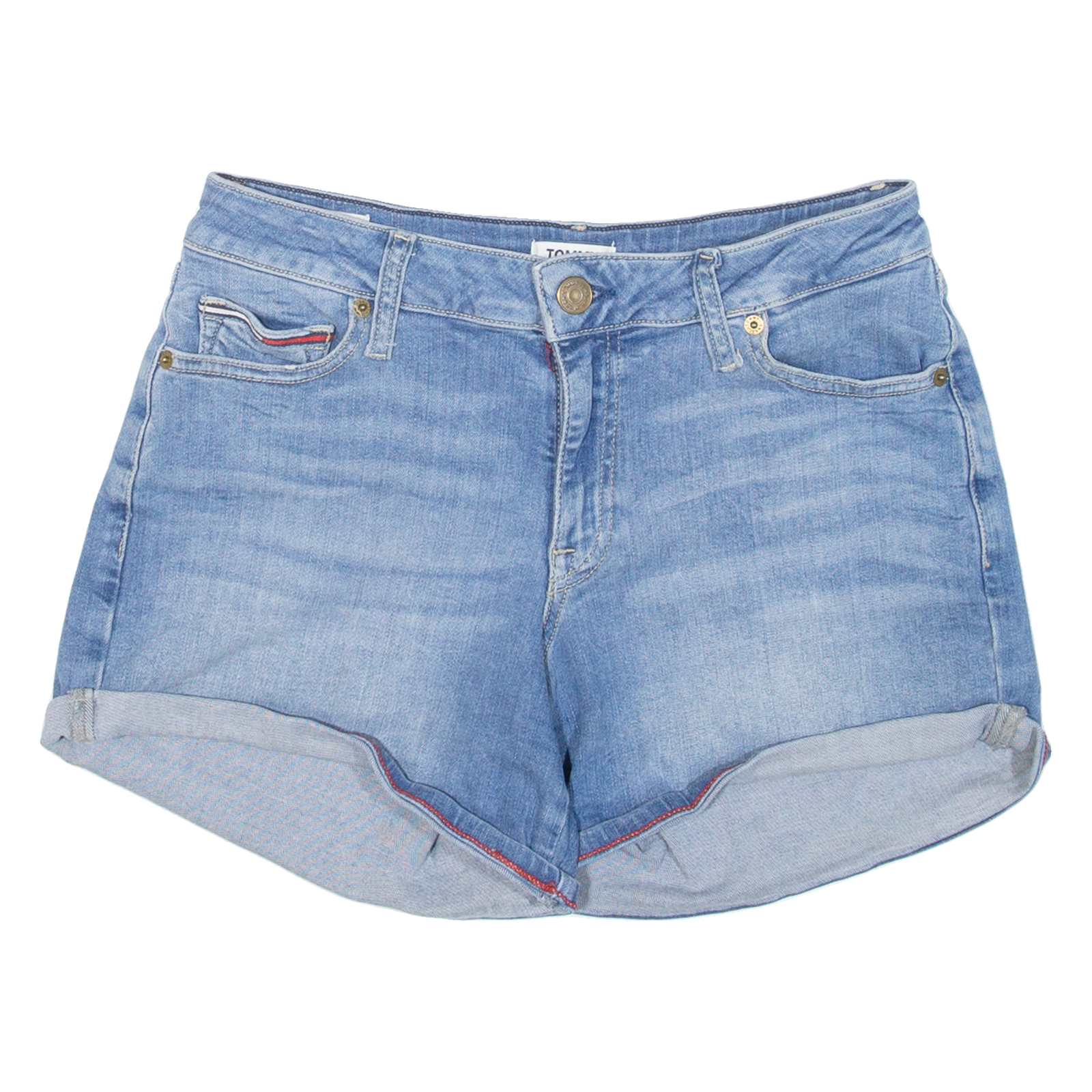 TOMMY HILFIGER Womens Denim Shorts Blue S W28 Refurbished - N/A refurbished available on Cerqular