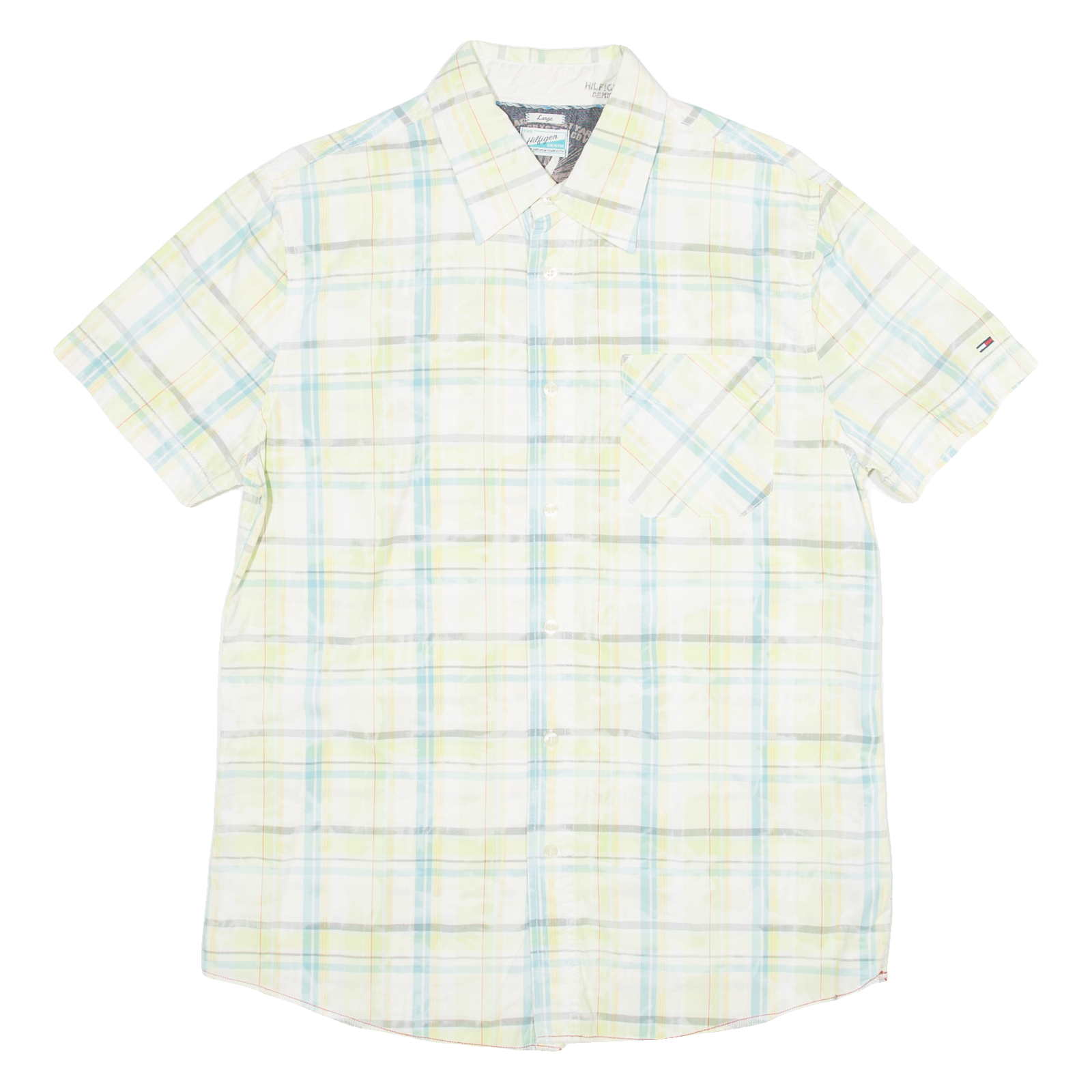 TOMMY HILFIGER Mens Shirt Yellow Plaid L Refurbished - N/A refurbished available on Cerqular
