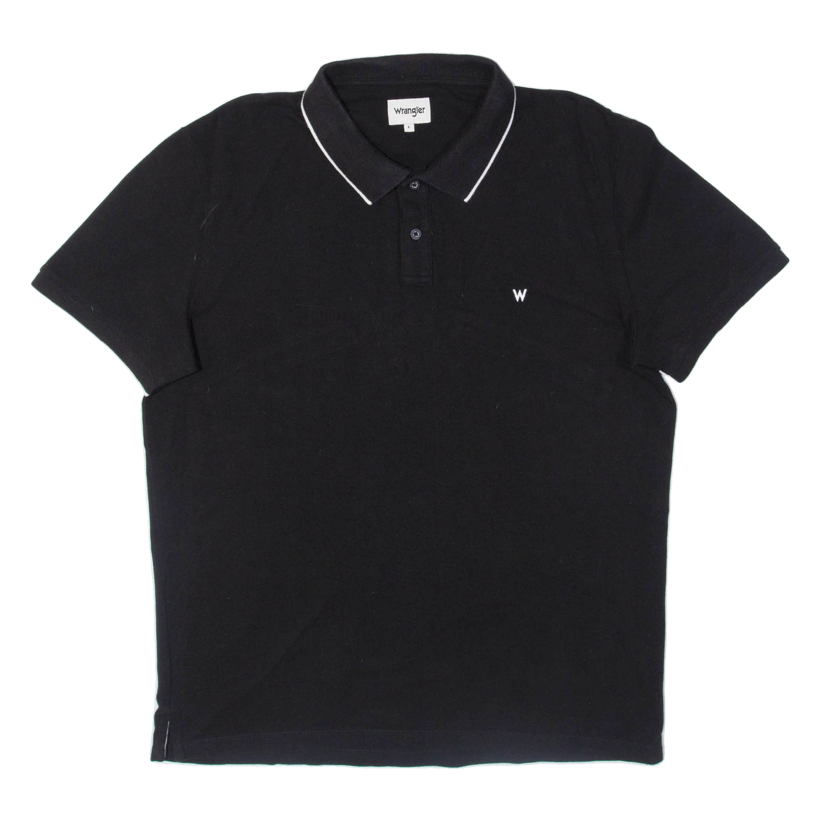 WRANGLER Mens Polo Shirt Black L Refurbished - N/A refurbished available on Cerqular
